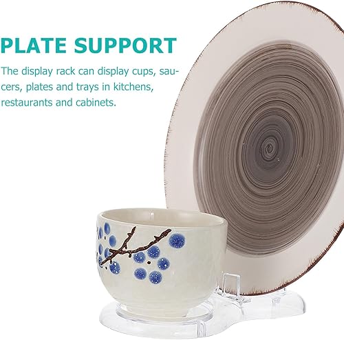 Miniatura 4 de ULTECHNOVO Soportes para tazas de té y platillo, soportes de exhibición de acrílico para tazas de té, platillo de café europeo, soporte de