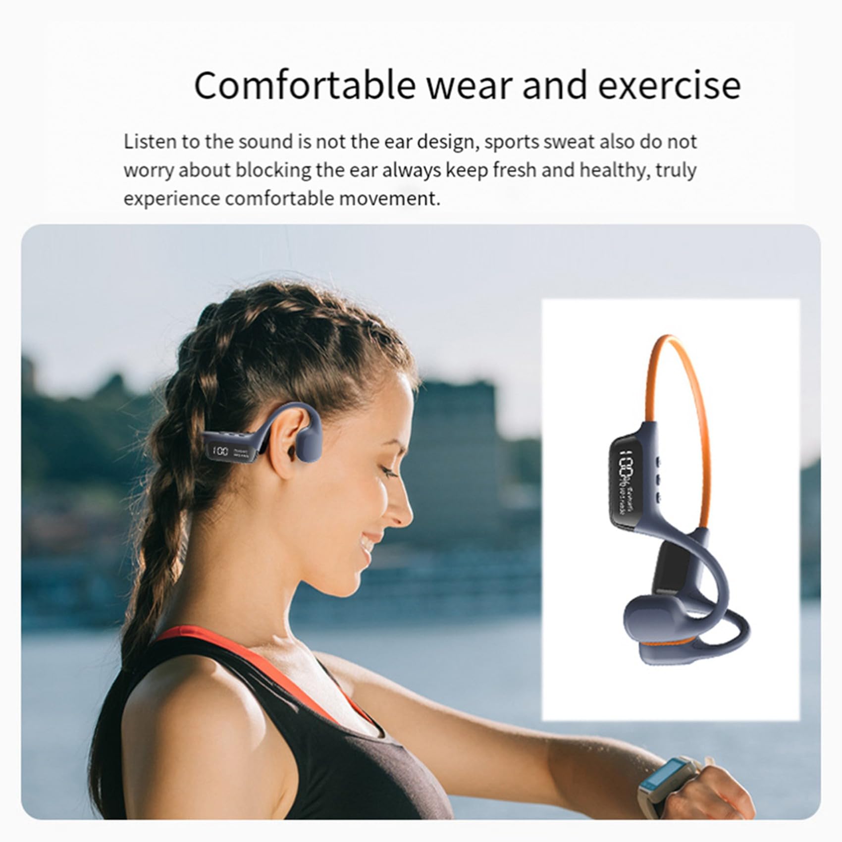 2X 32GB Cuffie Bluetooth A Conduzione Ossea IPX8 Impermeabili Cuffie da Nuoto Cuffie Stereo Wireless per Musica