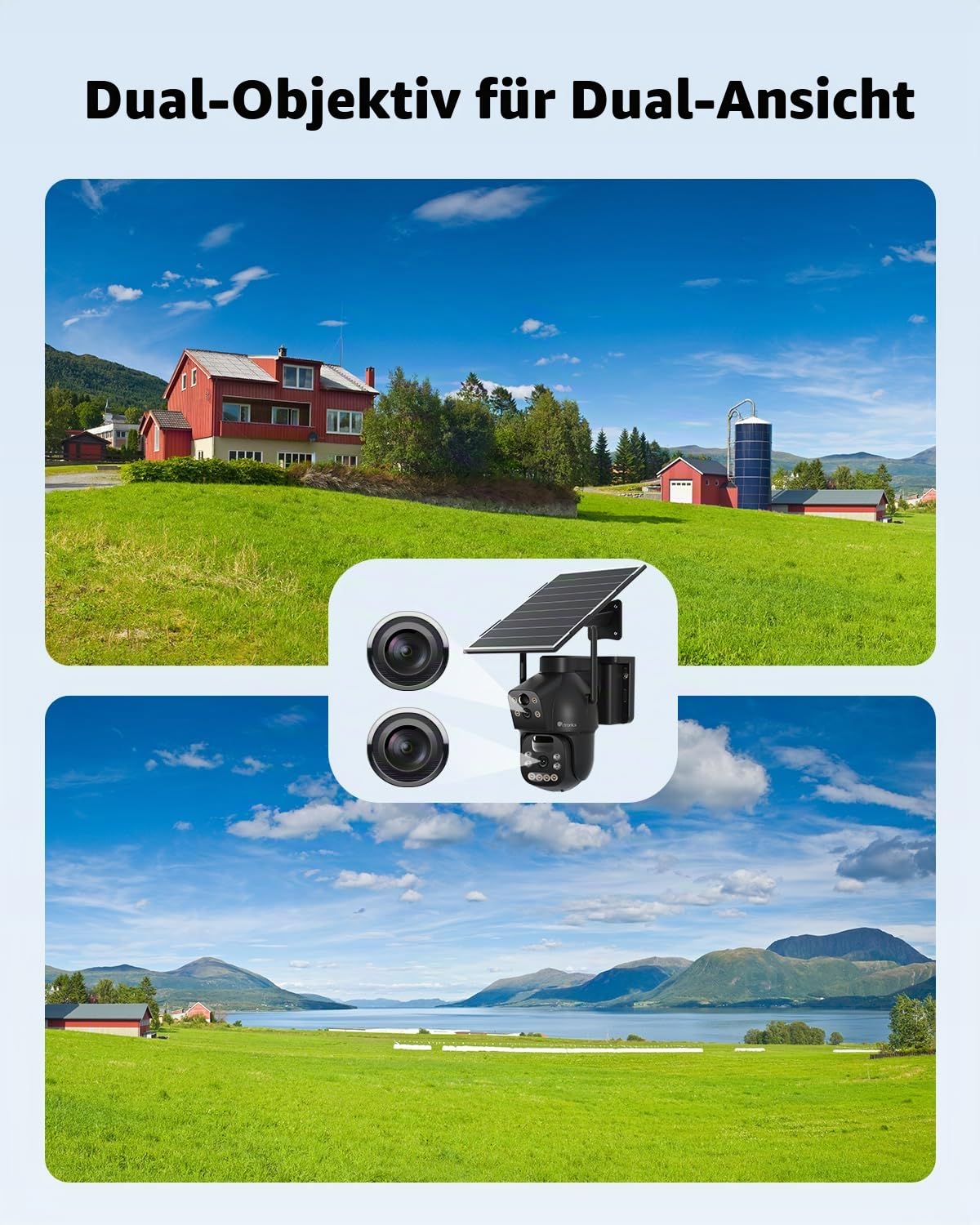 Ctronics 4G LTE Überwachungskamera Außen mit SIM Karte, schwarz