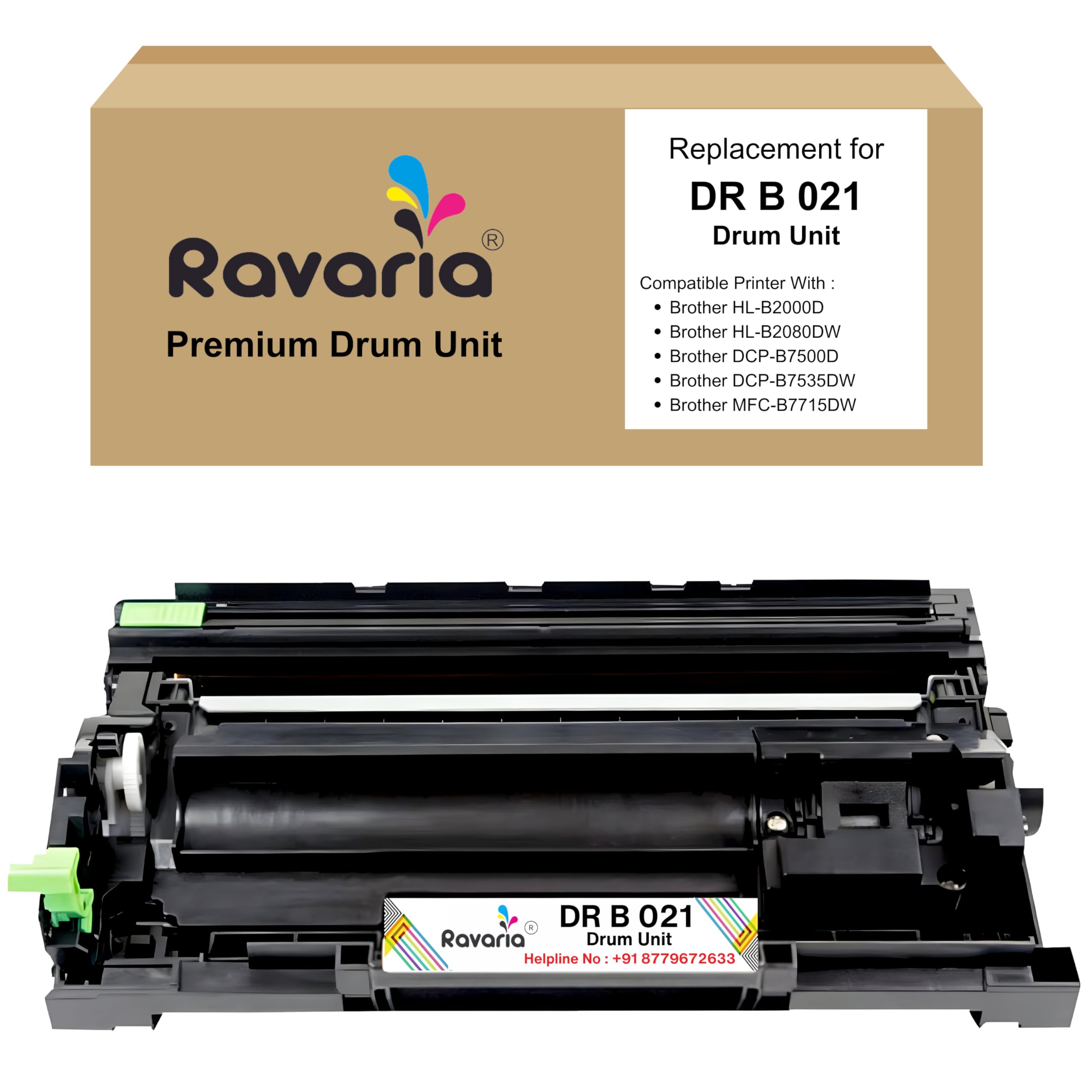 Ravaria DR-B021 Compatible Drum Unit for Brother DR-B021 Drum Cartridge Supported Model Brother Printer HL-B2000D, HL-B2080DW, DCP-B7500D, DCP-B7535DW, MFC-B7715DW (B0D26FW4GV) Amazon Price History, Amazon Price Tracker