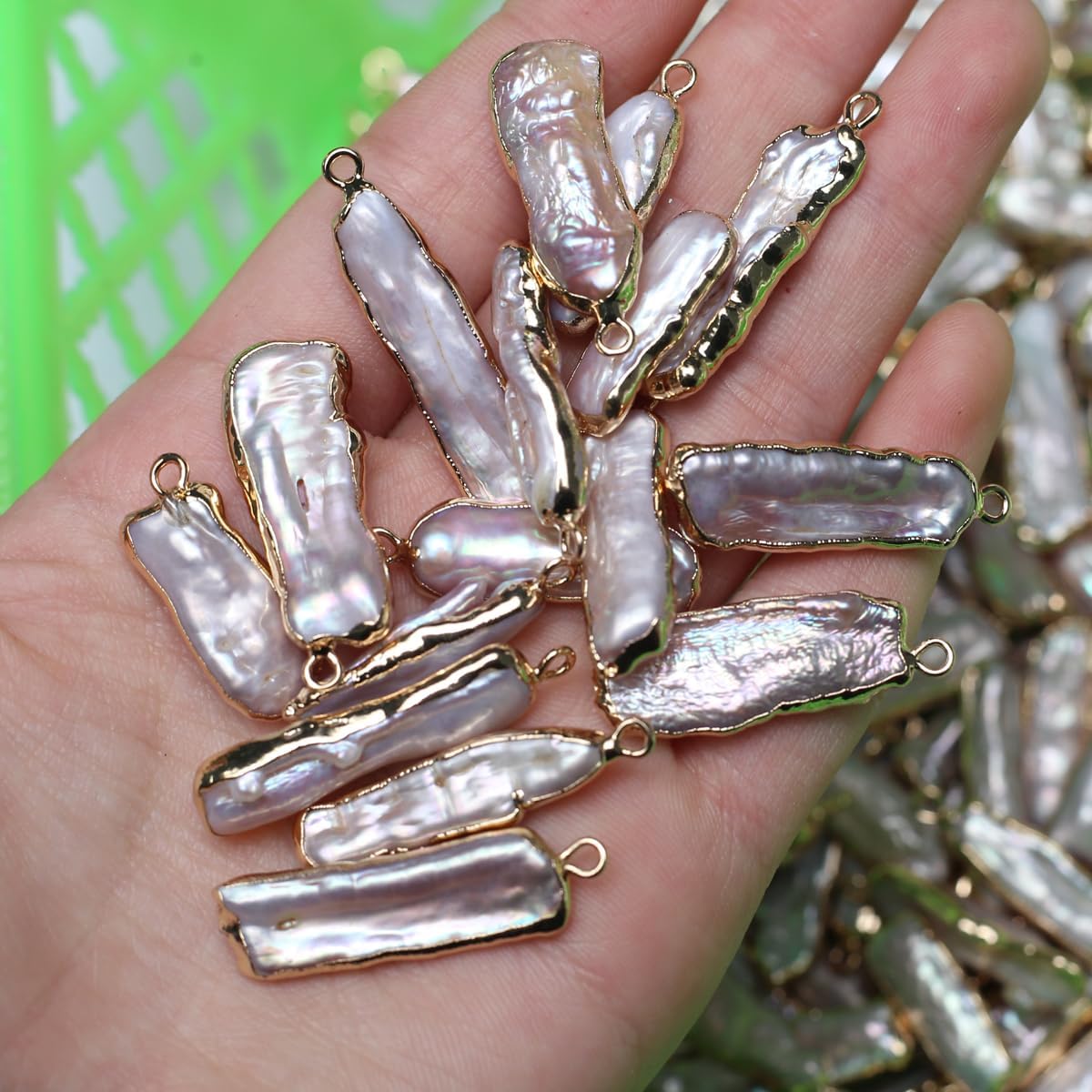 QSLLER 4pcs Natural Pearl Pendants Irregular Multiple Shapes Cultured Freshwater Baroque Pearl Charms for Jewelry Making Gift - Image 3