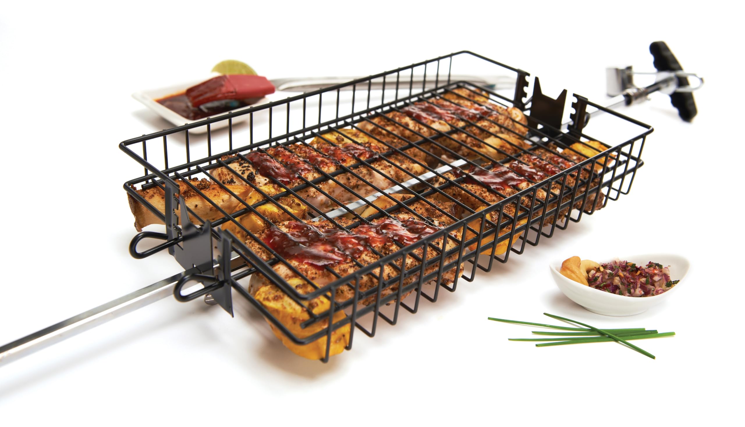 Onward Manufacturing Company Non-Stick Flat Spit Rotisserie Grill Basket