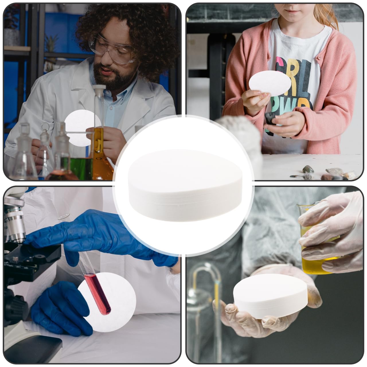 Hemobllo Qualitatives Filterpapier Rund Ø 2.76 Zoll 100 Stück Mittlere Fließgeschwindigkeit Weiß Laborfilter Für Chemische Experimente Und Allgemeine Anwendungen