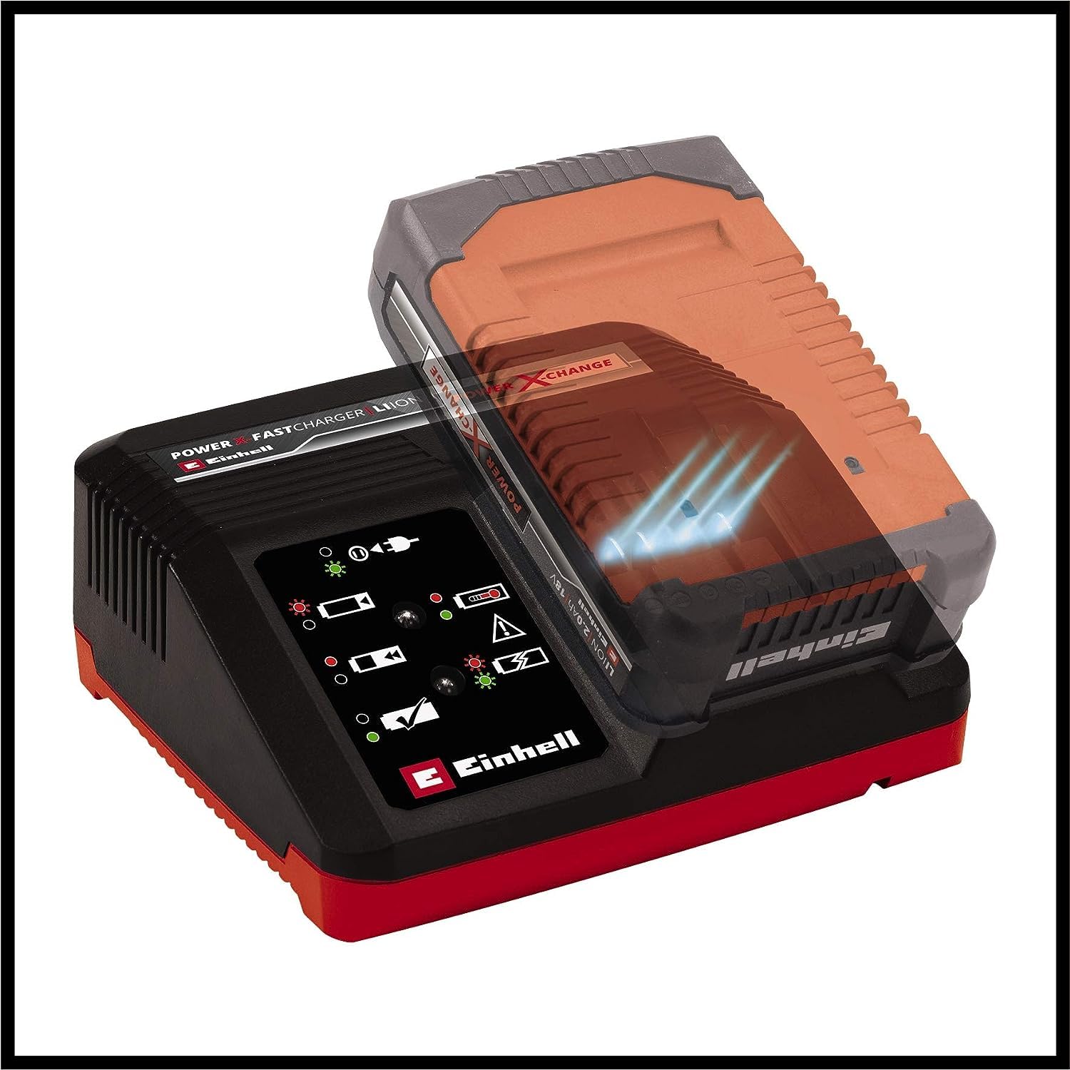 Originale Einhell Power X-Change 4A Carica batteria ultra rapido (tensione 200-250 V, 4 A, senza batteria)