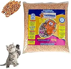 15KG Pellets Higiênico De Madeira areia Para Gatos Madeirinha