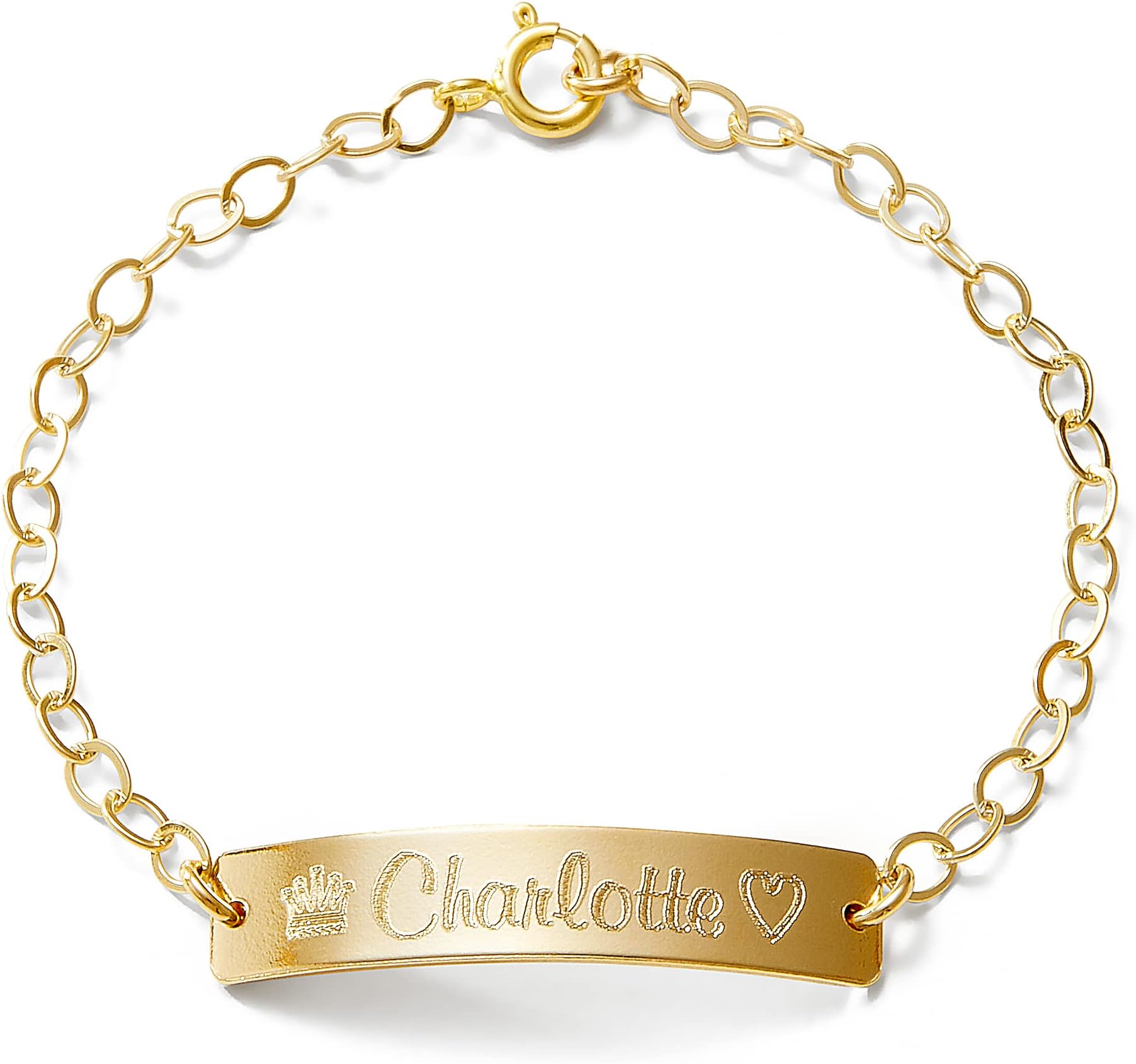 Personalized Baby Name Bracelet Gold Silver Boy Girl Baptism Gift First Birthday Jewelry for Infant Boys and Girls Custom Engraved Name ID Bracelet Christmas Easter Back to School Gift