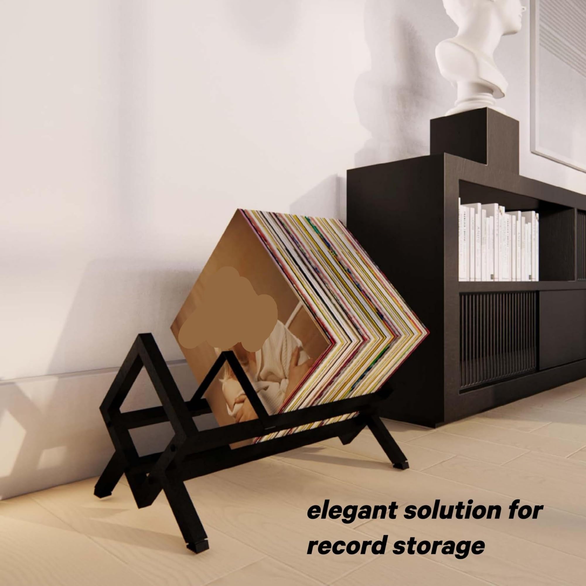 Porta Vinili Ripiano Portadischi in Vinile A Strato Singolo, Espositore Portadischi LP for Album E Libri Porta Dischi