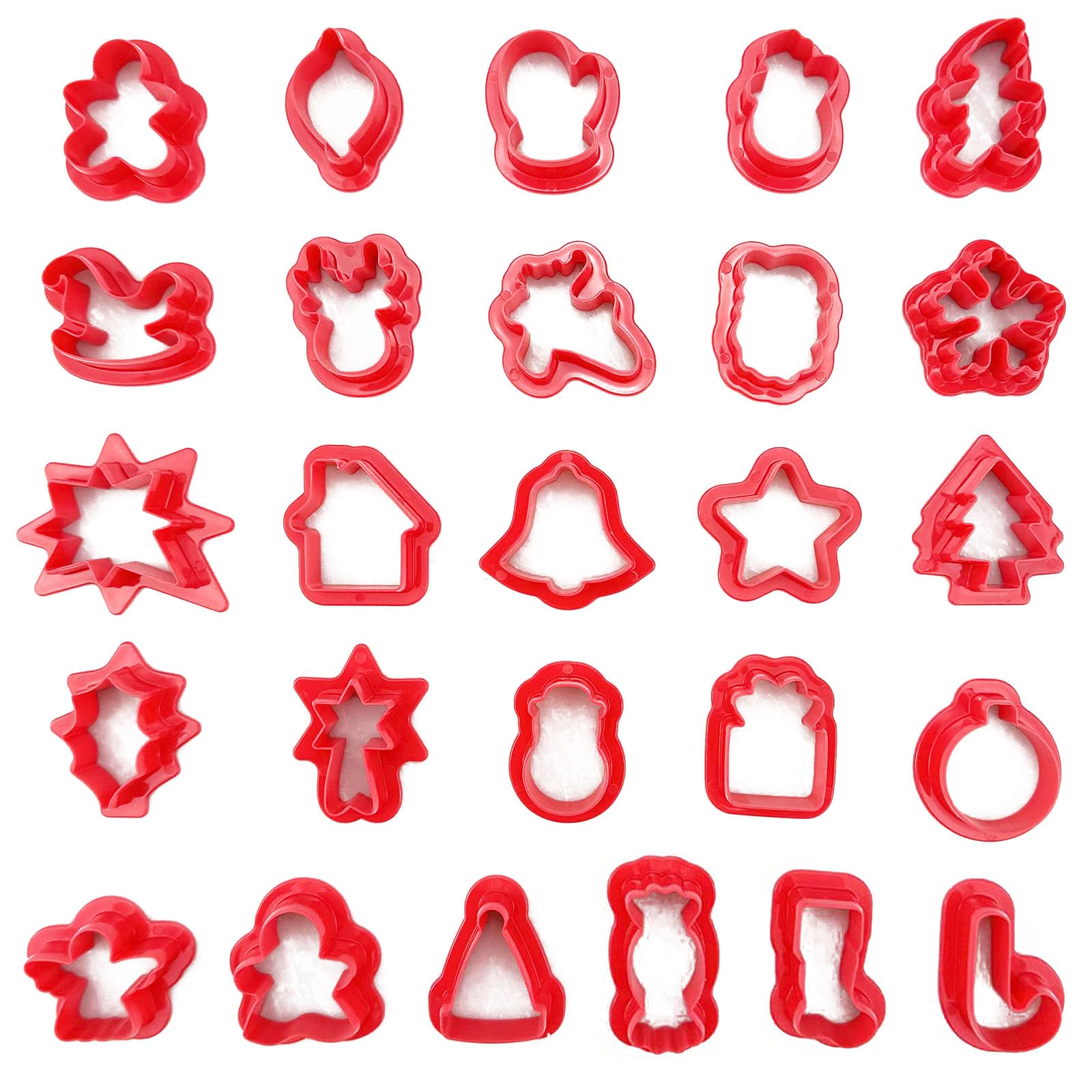 YPBEW Christmas Theme Clay for Earrings Making, Clay Earring Making Supply with Earring Hooks Jump Rings Punching Tool Craft Molds