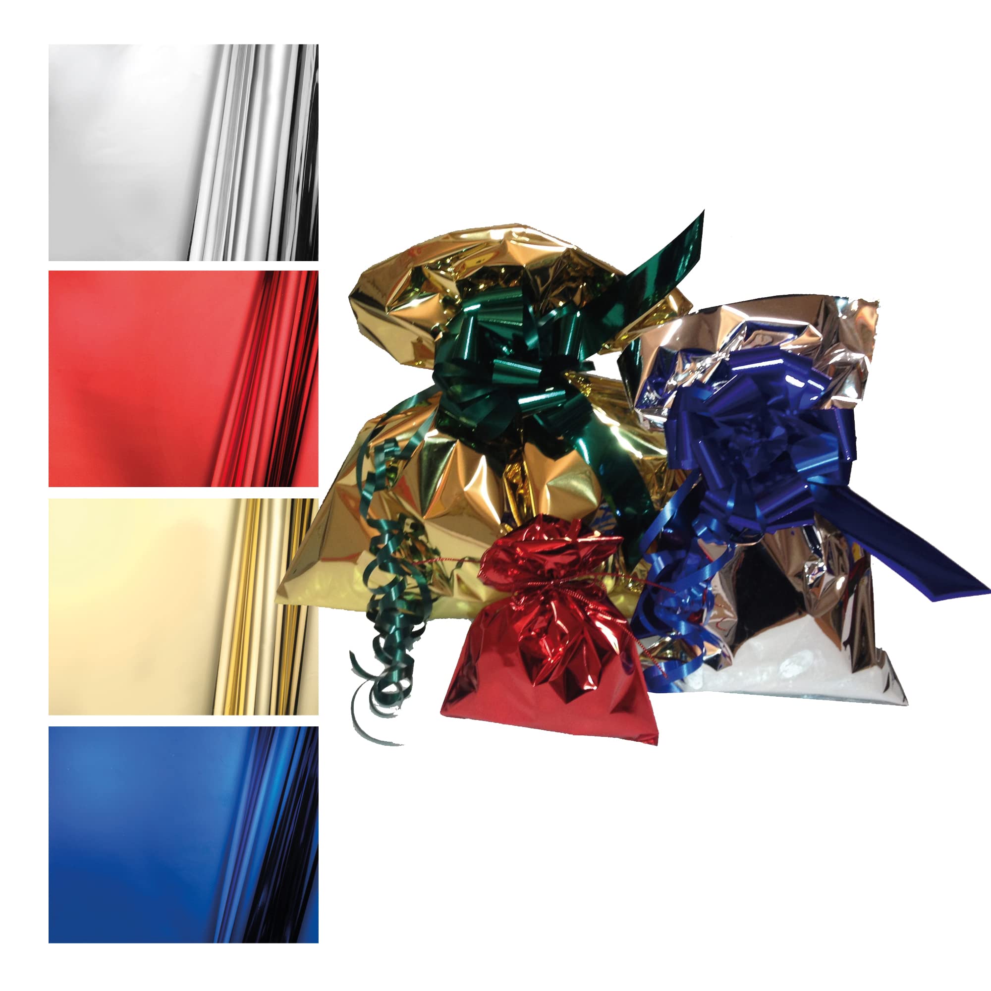 Pnp - 50 buste regalo in ppl metal lucido 16x25cm oro senza patella adesiva