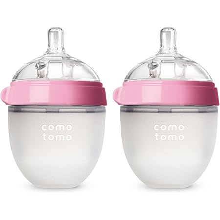 Comotomo Baby Bottle, Pink, 5 Ounce (2 Count)