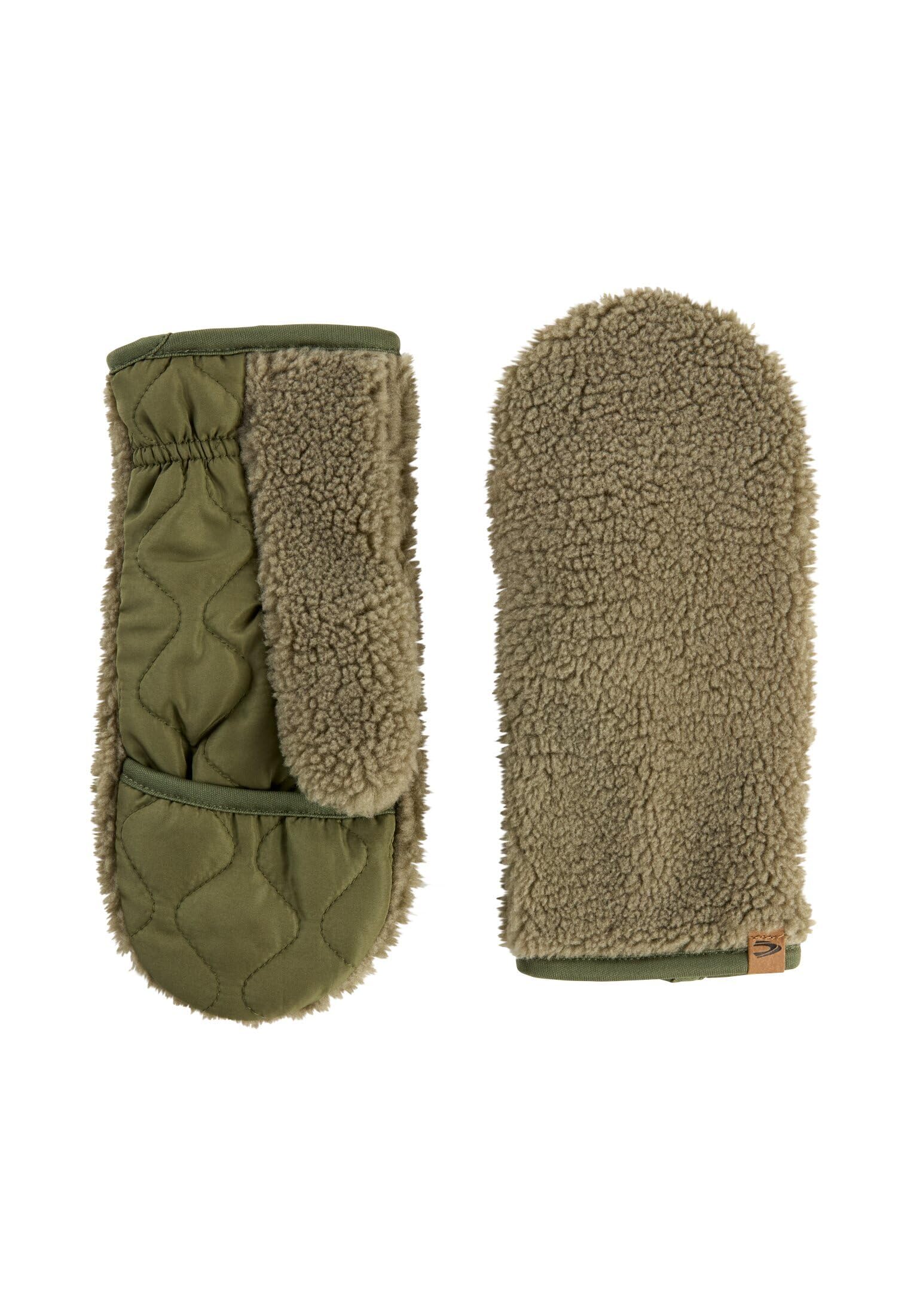 camel active Damskie rękawiczki Teddy w mieszance materiałów, jasny khaki., M