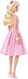 Barbie The Movie Doll, Margot Robbiewith Pink and White Gingham Dress and Daisy Chain Necklace, Toys for Ages 3 and Up, HPJ96 - 8
