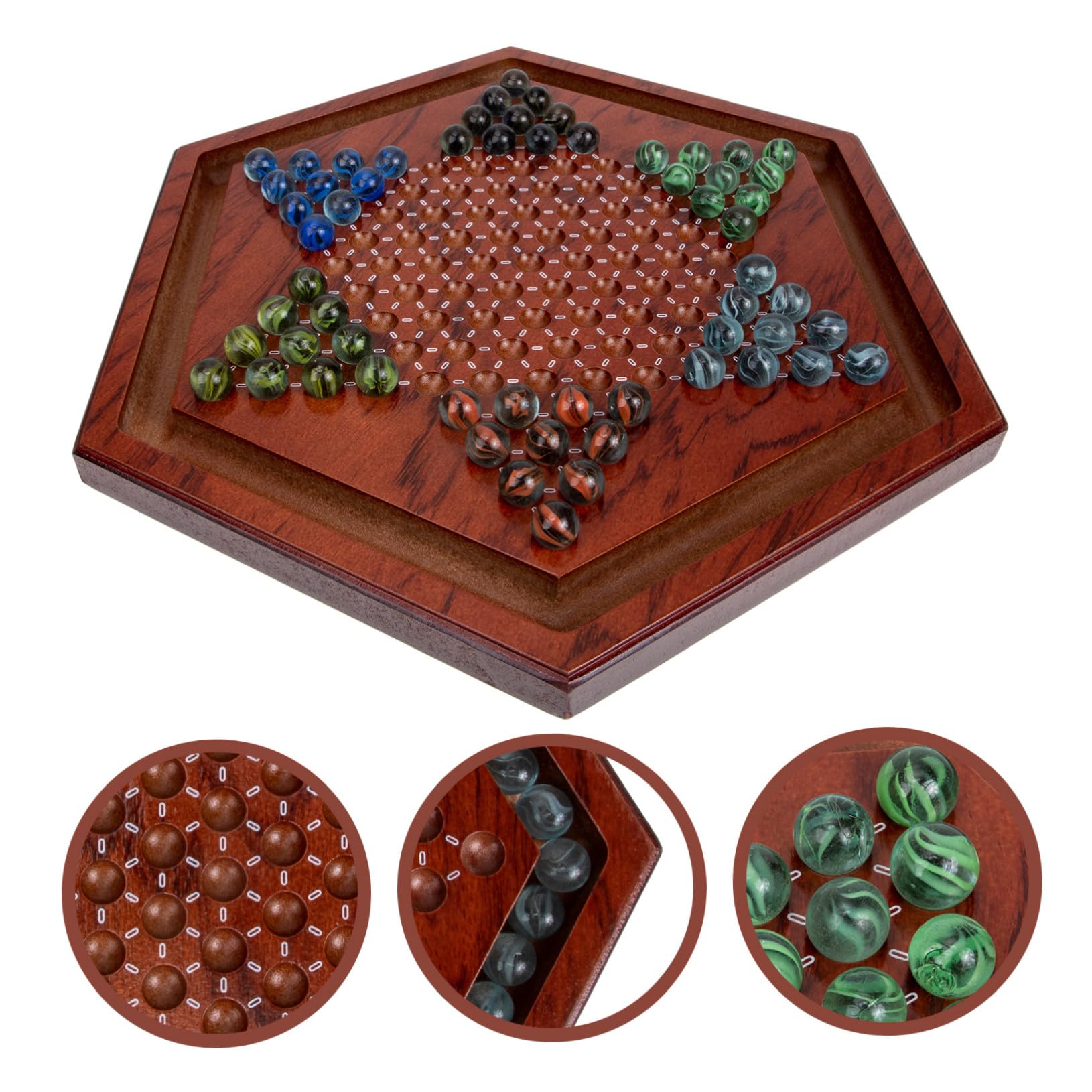 Dama Cinese in Legno per Bambini, Gioco da Tavolo Educativo per Sviluppare Intelligenza e Capacità di Problem Solving, Elegante Materiale Sintetico, per Casa e Scuola