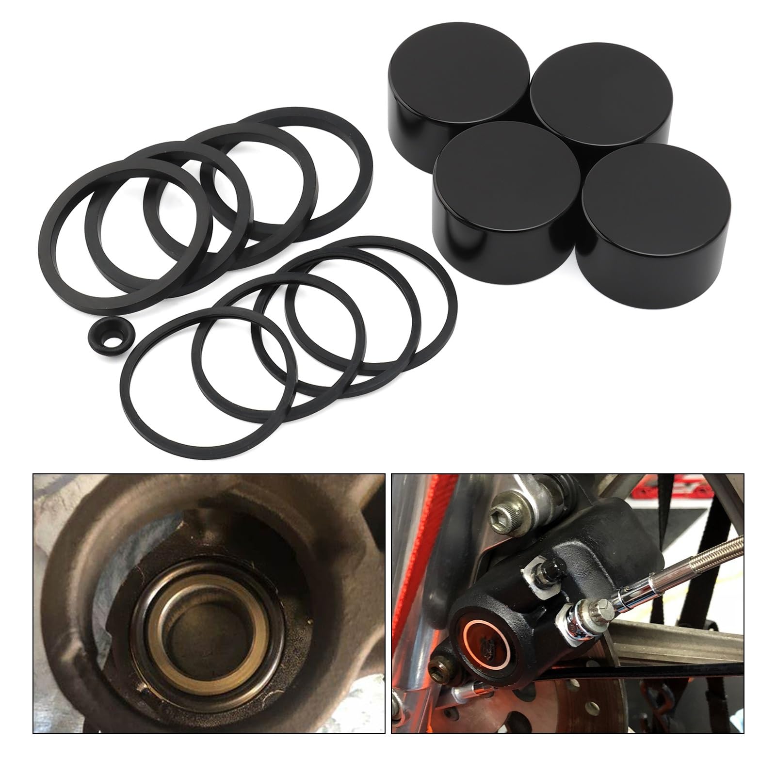 Zestaw naprawczy zacisku hamulca przedniego Zestaw uszczelek tłoka zacisku 43027-08 do Harley Touring Electra Road Street Glide Road King 08-22