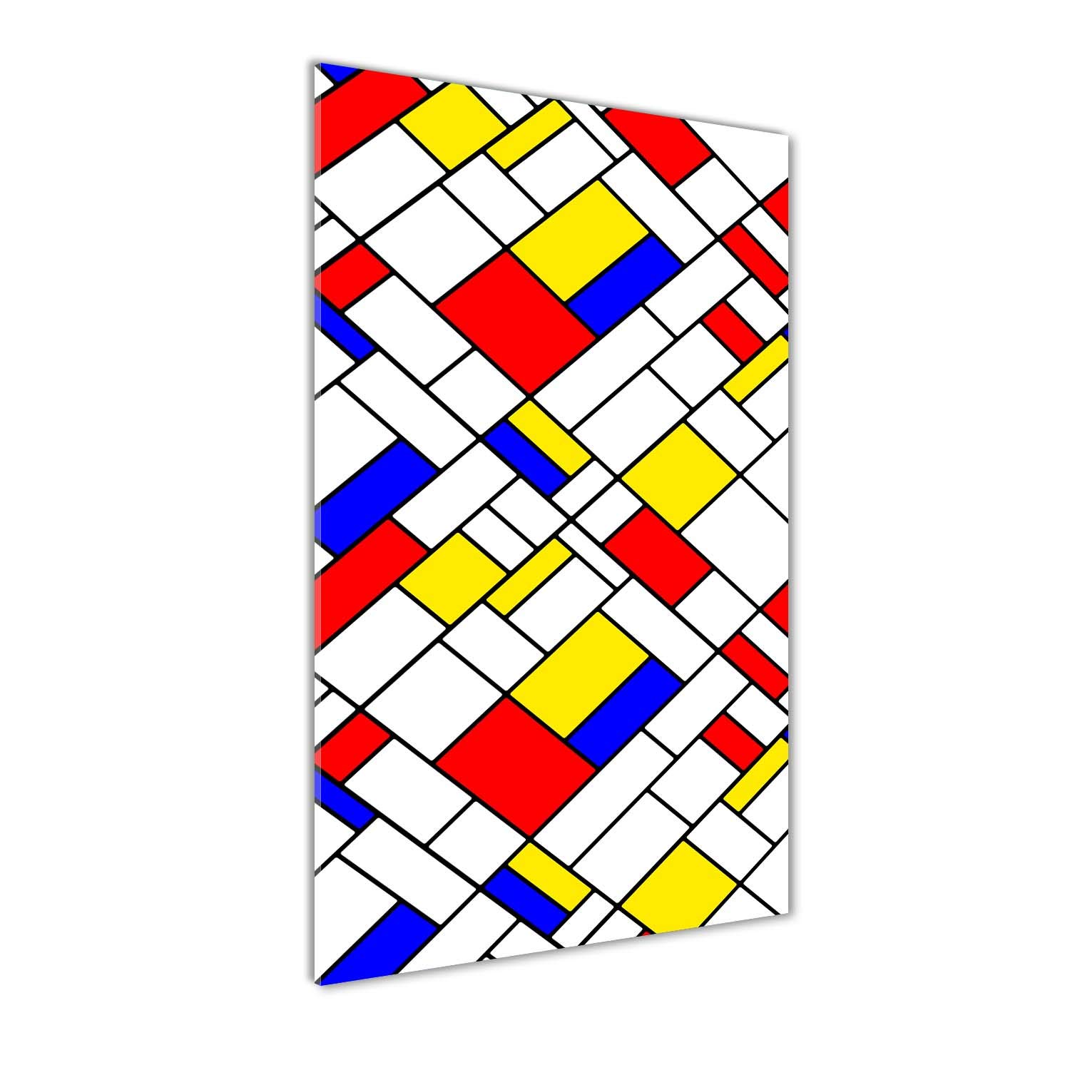 Tableau panoramique pour cuisine et salon art abstrait multicolore 60x120cm