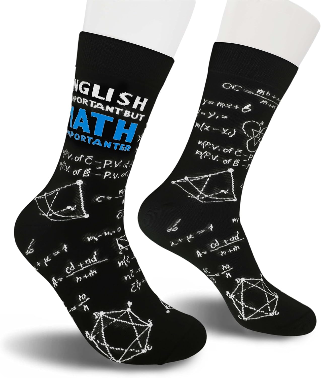 Funny Math Socks 'English Is Important But Math Is Importanter' Teacher Student Gifts for Christmas, Birthday, etc. - Image 4