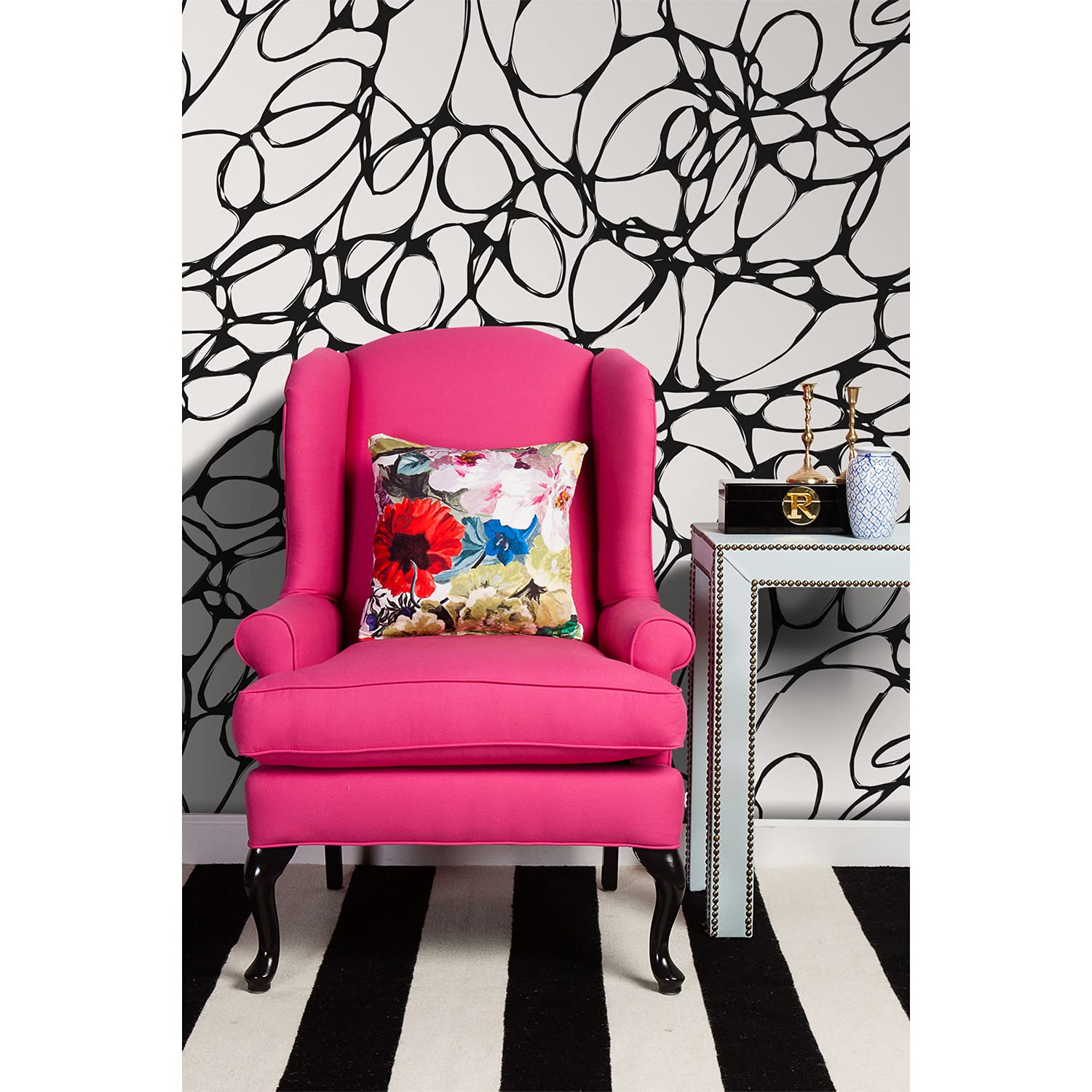 Décoration Meuble Chambre et Salon Papier Peint Autocollant 250x250 cm Motif Griffonnage Moderne