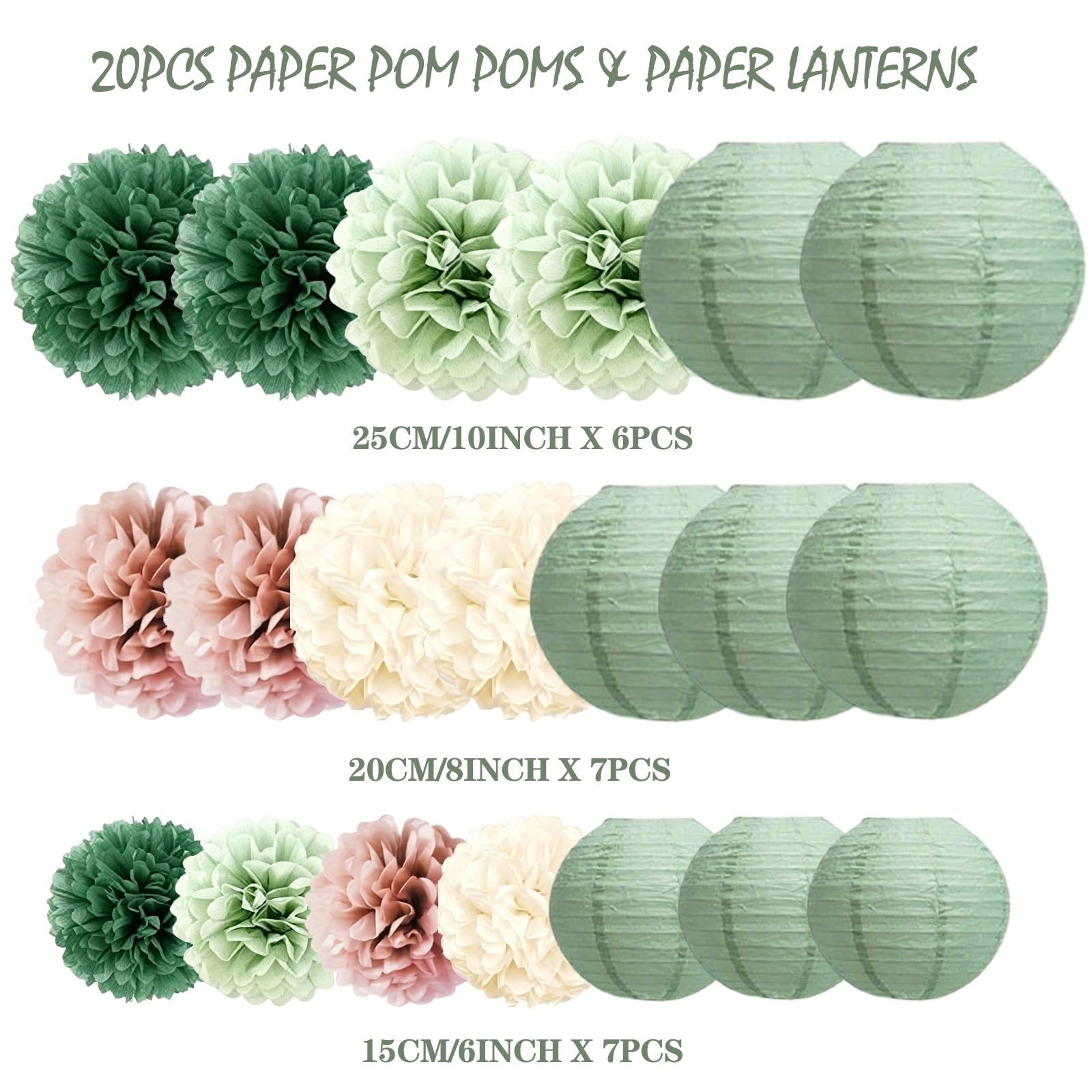 Lampiony z papierowych pomponów