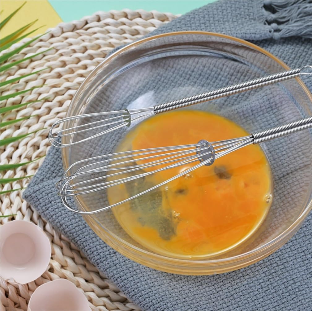 Batidor Huevos Batidor De Huevos Manual Giratorio Multifuncional, Herramientas Cocina For Hornear, Acero Inoxidable Utensilios Cocina(5 Inches)