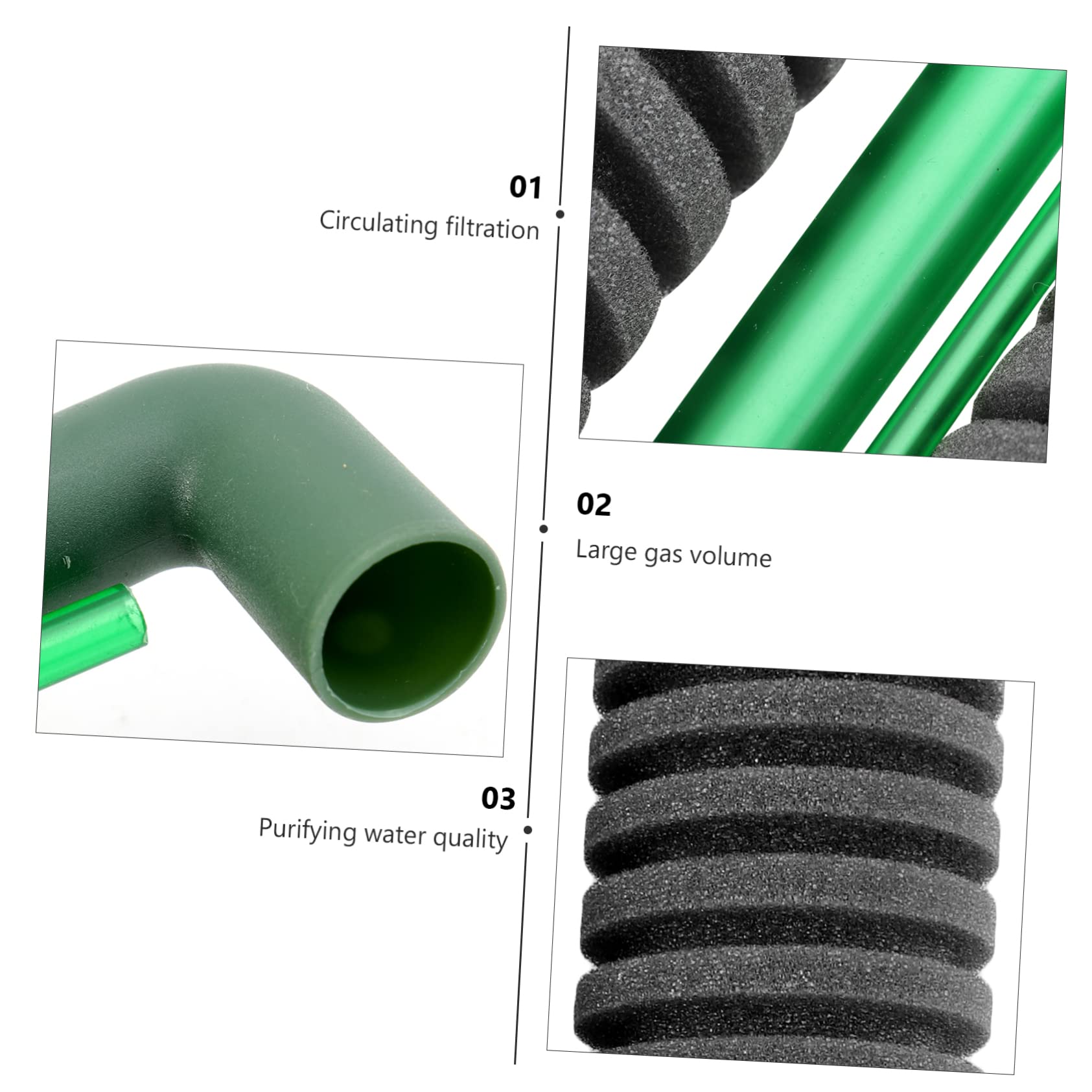 BESPORTBLE 3stücke Aquarium Filter Praktischer Schwammfilter Für Fischtanks Biochemischer Wasserfilter Mit Großem Luftvolumen Teleskopisch Niedriggeräuschbetrieb Funktion Für Optimale