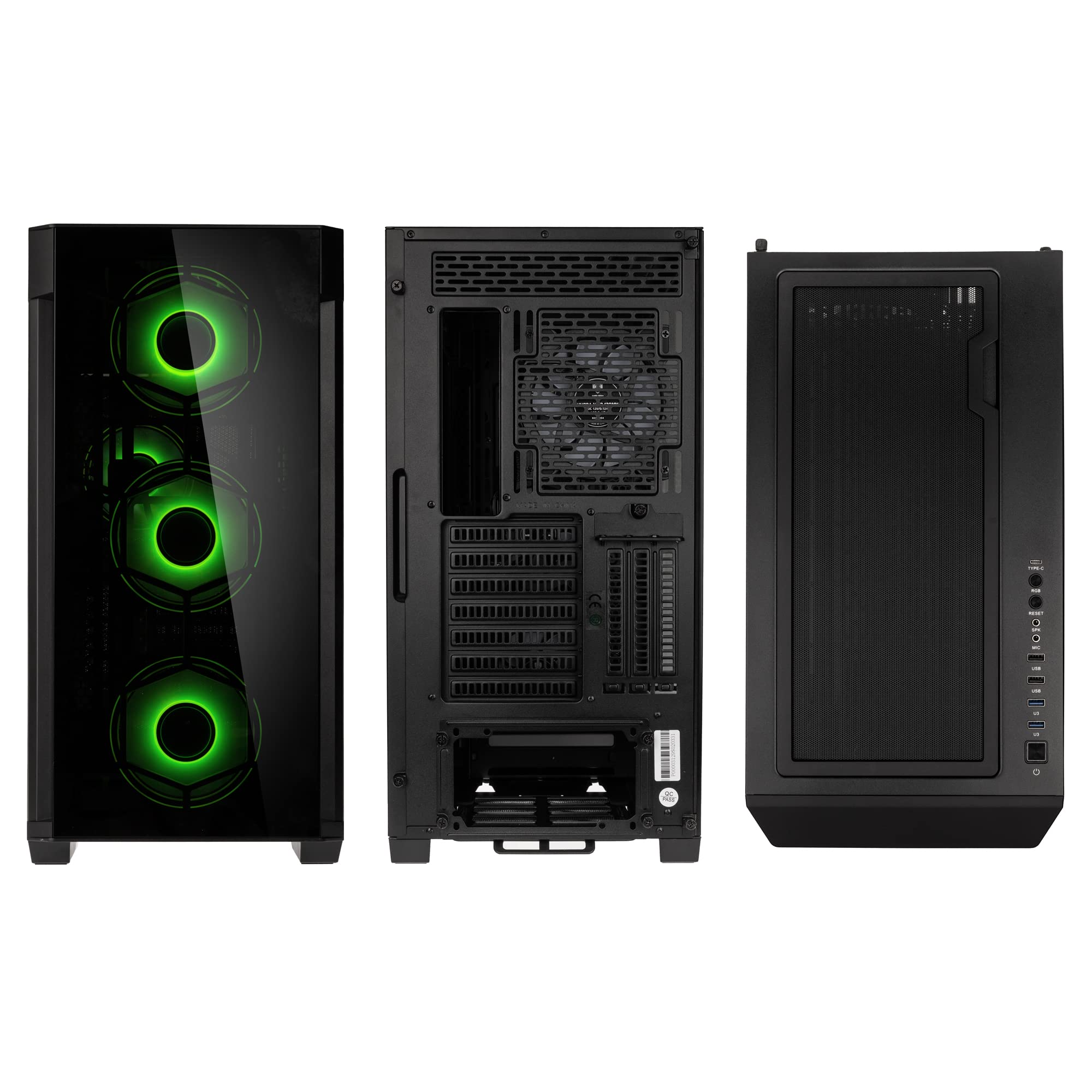 KOLINK Observatory Z ARGB E-ATX Midi-Tower - Caja de Ordenador con 4 Ventiladores ARGB preinstalados, Caja de PC para refrigeración AIO, Carcasa de PC de Cristal RGB (Z Negro)