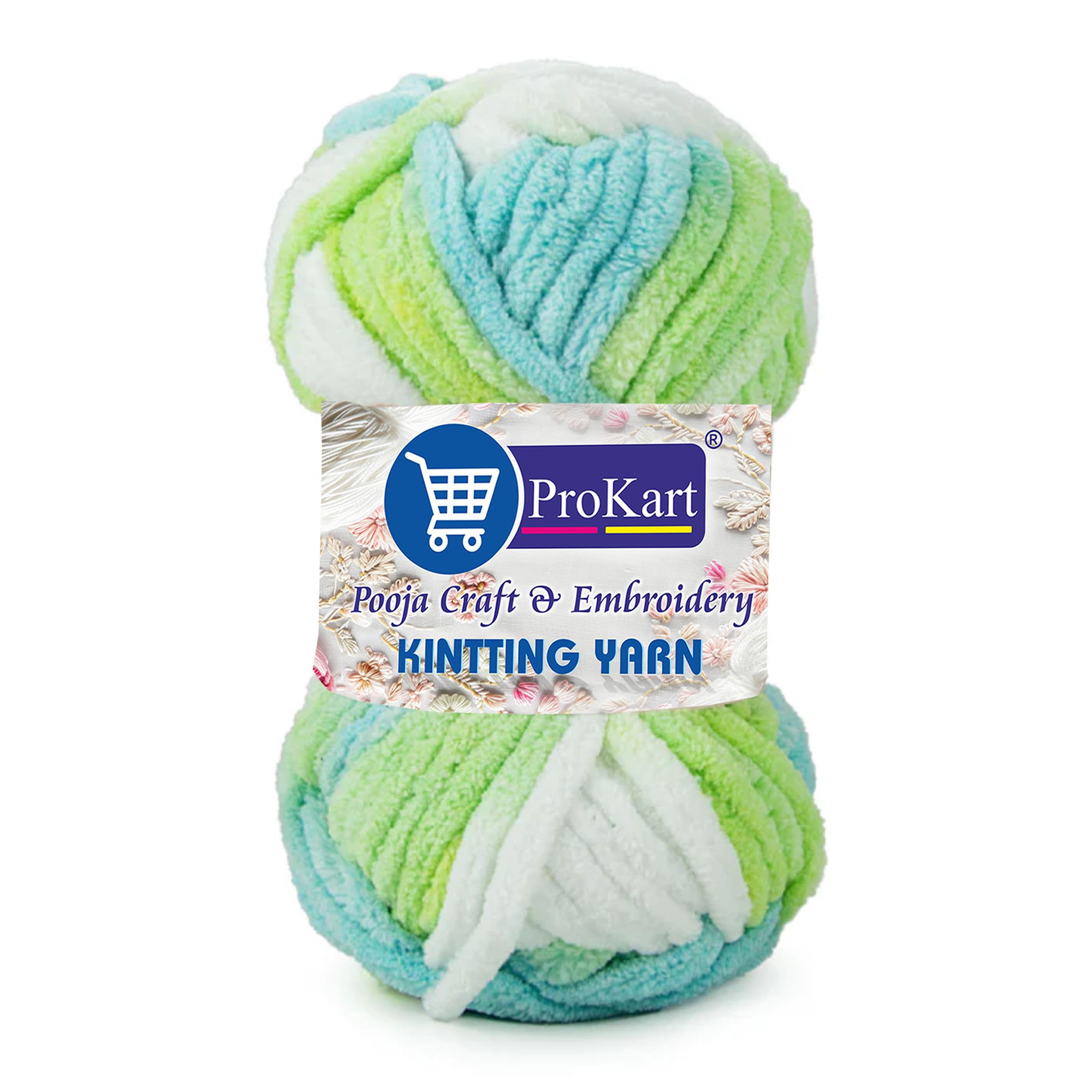 ProKart Blanket Yarn Supersoft Knitting Wool Ball | Plush & Cuddly, Chenille Yarn | (1 Ball/100 Gram Each) | Multi Colour Hand Knitting and Crocheting Yarn Ball Suitable for Craft, Sweaters, Babywear, Baby Blankets (Multicolor- MLB0012, Pack of 1)