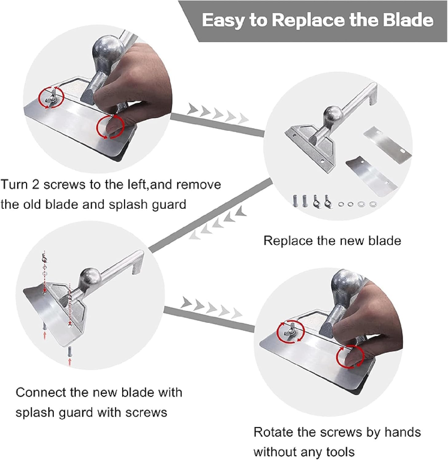 4Pcs Grill Scraper Blades, 6 x1.8in Stainless Steel Grill Griddle Scraper Blade Replacement Flat Top Grill Accessories Griddle Cleaning Kit for Outdoor BBQ