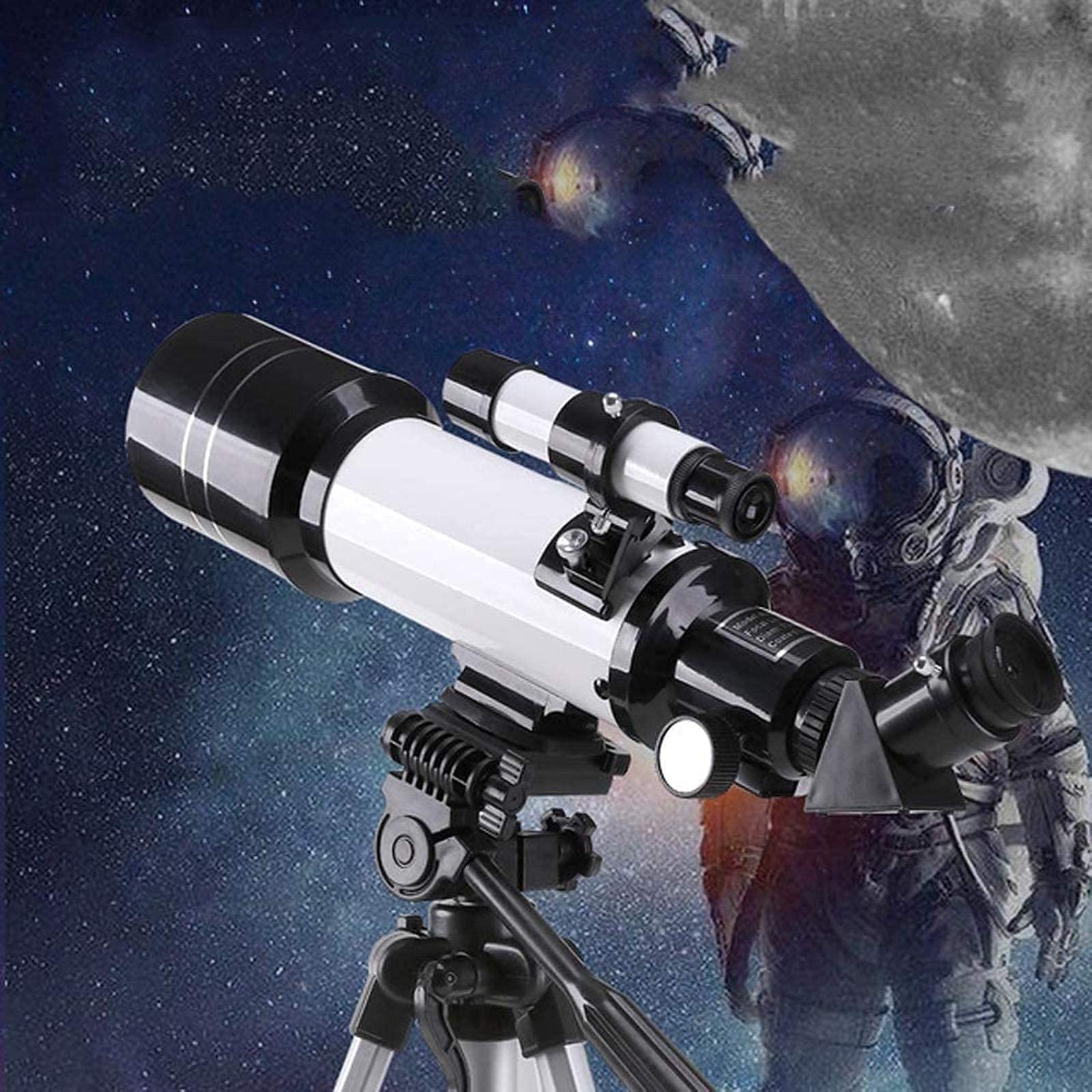 Telescopio rifrattore, telescopio per Bambini Adulti Astronomia Principianti telescopi da 70 mm, Lunghezza focale 700 mm telescopi rifrattori con ingrandimento 120X, Blu