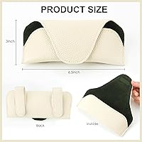 Vista 7 de Soporte para lentes de sol para visera de automóvil, clip de cuero para lentes de automóvil, accesorios para visera, soporte para lentes, 02-Beige