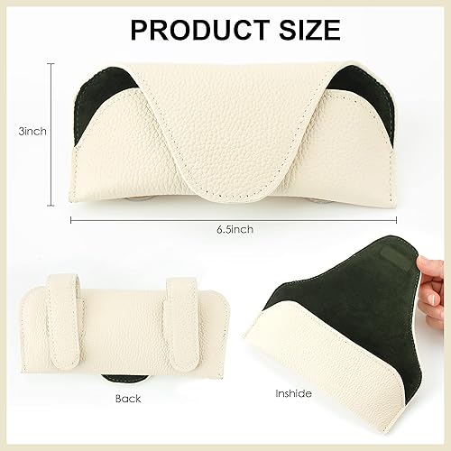 Miniatura 7 de Soporte para lentes de sol para visera de automóvil, clip de cuero para lentes de automóvil, accesorios para visera, soporte para lentes, 02-Beige