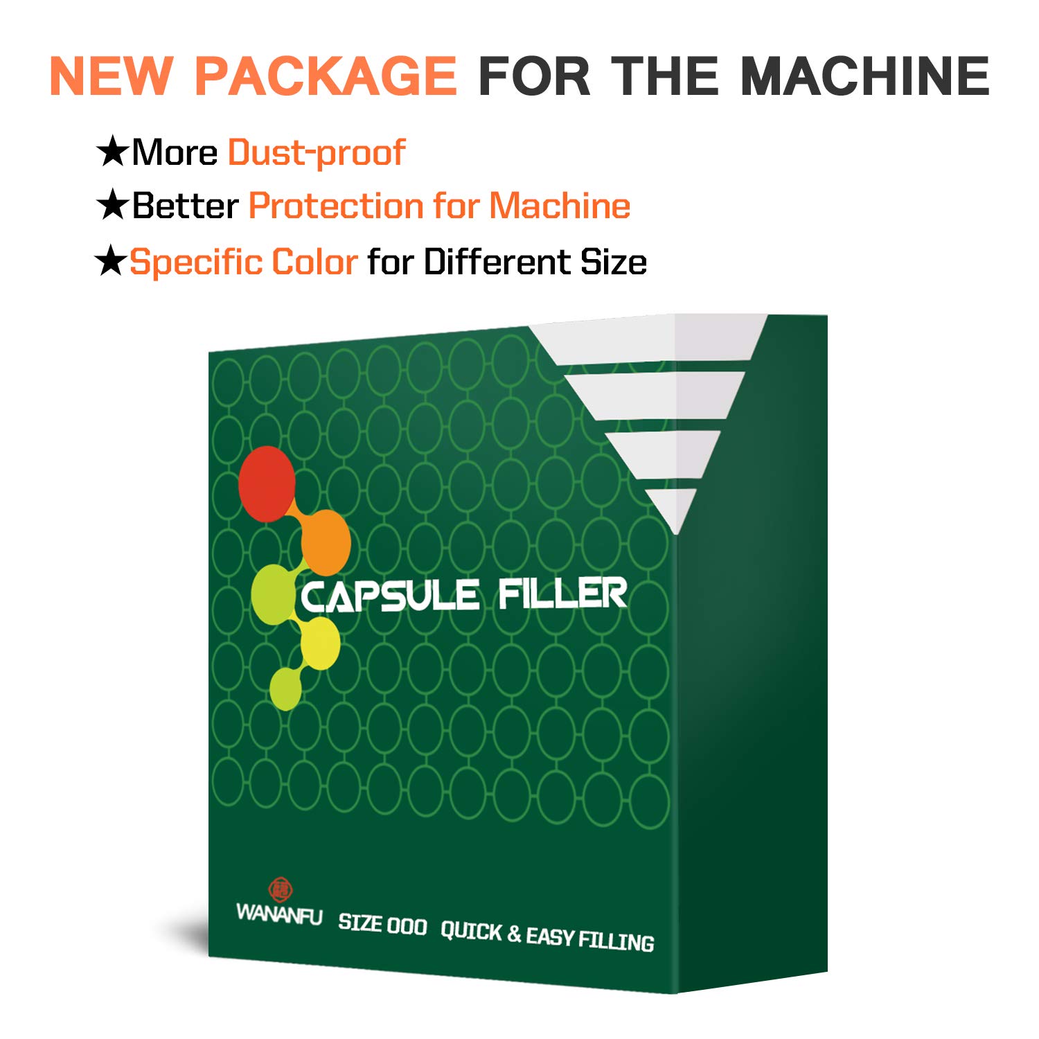 WANANFU Machine de remplissage de capsules de taille 000, 100 trous, utiliser avec des capsules vides de gélatine ou végétariennes taille 000