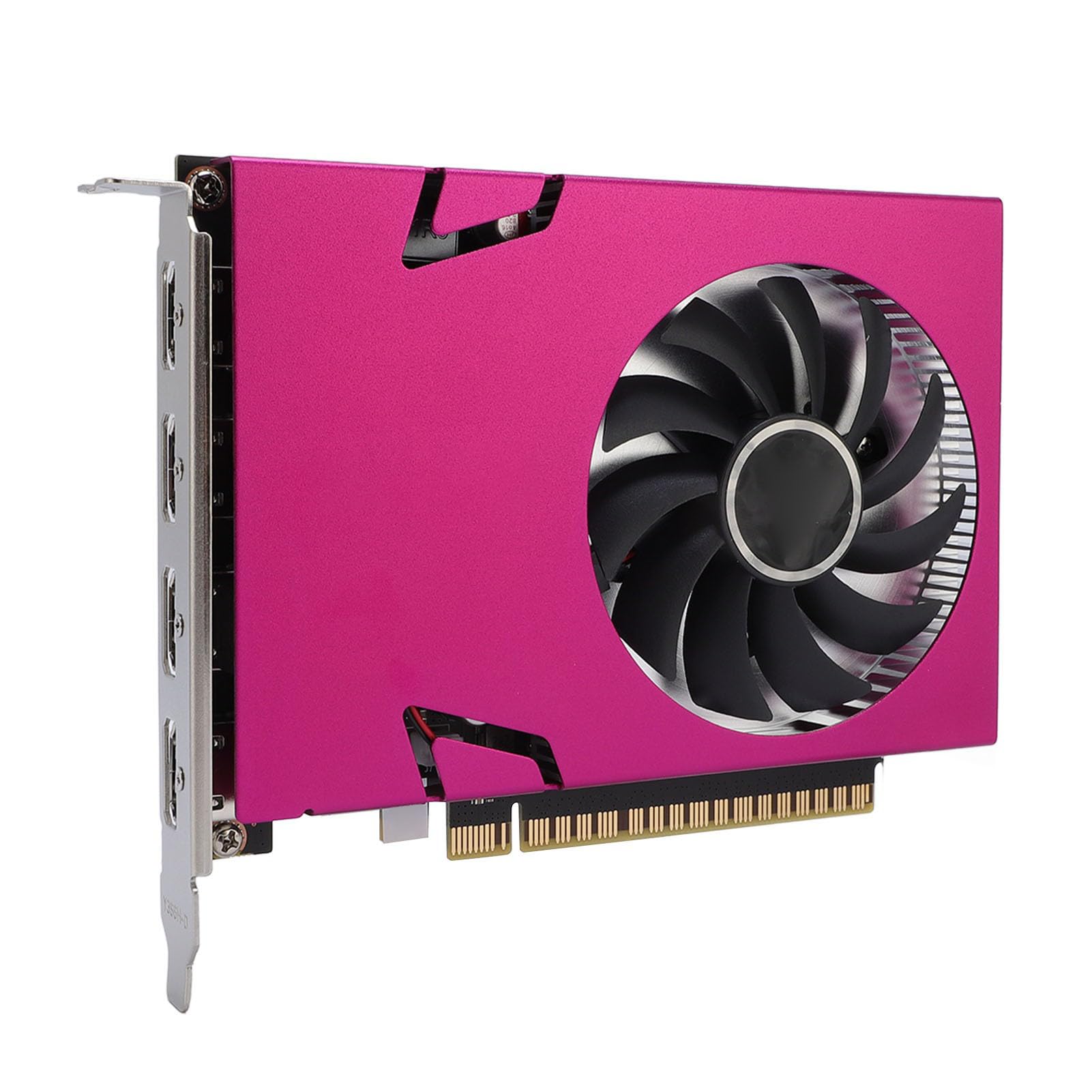 Goshyda Karta graficzna 4 HDMI Multi Monitor dla Wi Ndows 7/10, 2 GB DDR3 128bit PCIe 2.0 z 10-bitowym kolorem i obsługą HDR - Biuro, Projekt, Klasyczny GPU do gier (nie wymaga