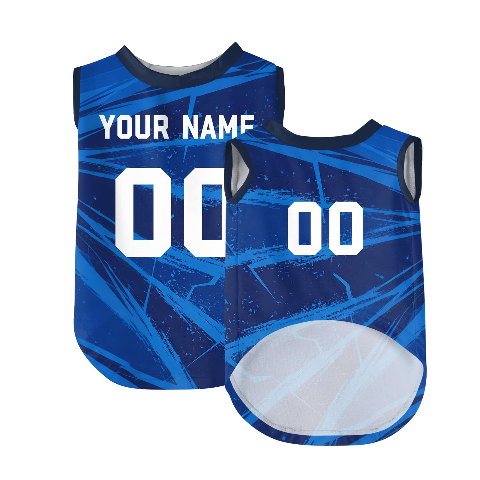 Personalised Dog T-Shirt, Custom Dog Clothes with Name Number & Logo Print, Breathable Quick Dry Sleeveless Football Jersey for Small Medium Large Dogs & Cats, XS-5XL, Ideal Pet Gift for Football Fans