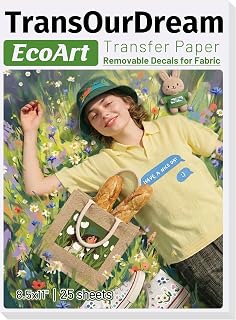 TransOurDream Removable Transfer Paper for Inkjet Printer (8.5x11", 25 Sheets) Printable Vinyl for Fabrics Used in DIY Crafts,School Projects, Business Events