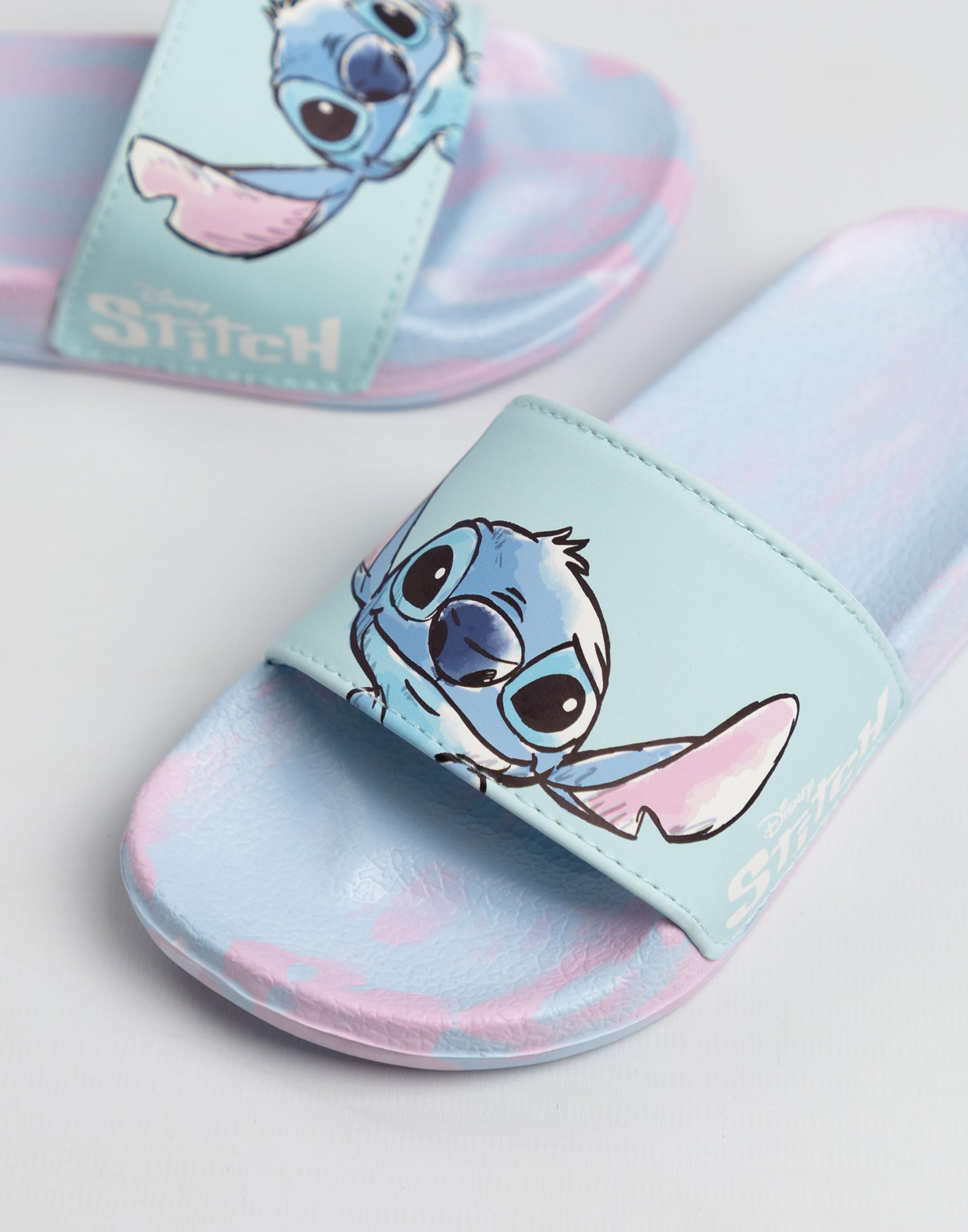 Disney Sandales Lilo & Stitch multicolores pour filles | Lot de 2 tongs avec motif Stitch et semelle tie-dye | Chaussures de plage pour enfants