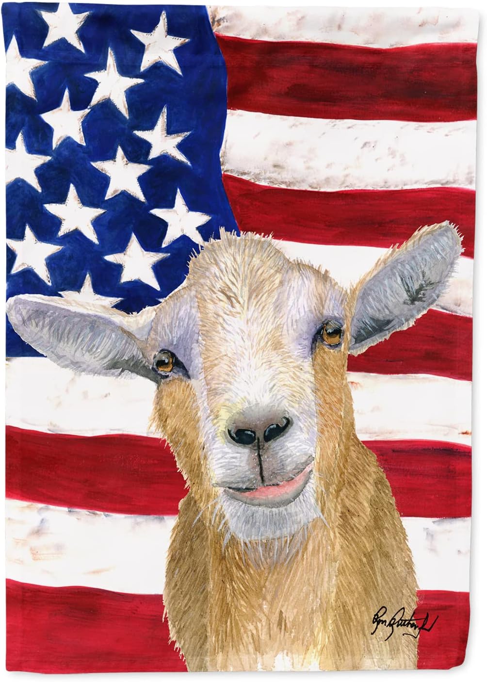 Caroline's Treasures RDR3028CHF Goat House Flag Large Porch Sleeve Pole Decorative Outside Yard Banner Artwork Wall Hanging, Polyester, House Size, Multicolor