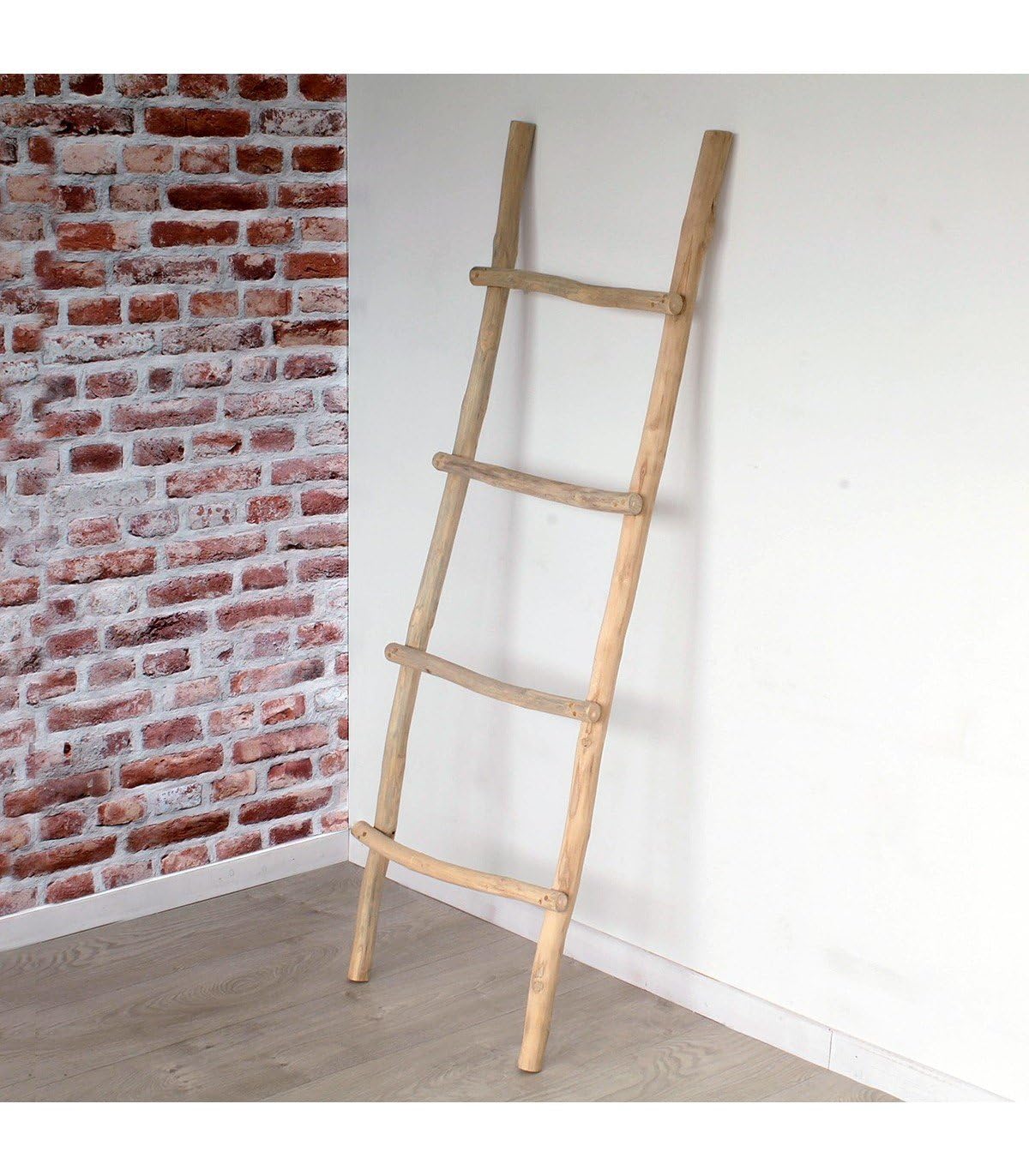 Handtuchhalter Dekoleiter Kleiderständer Handtuchleiter Teakholz Garderobe Holz Teak 151cm J190