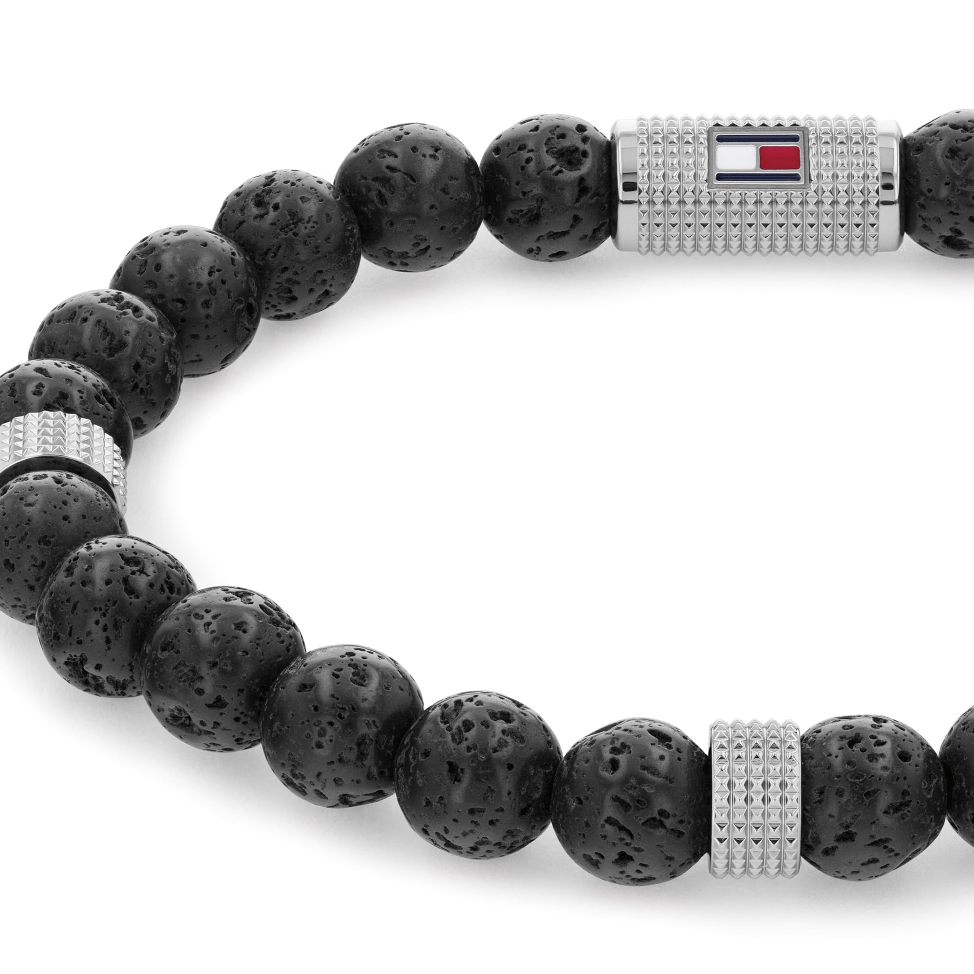 Tommy Hilfiger Biżuteria Męska bransoletka z koralikami z kamieniami lawy - 2790435