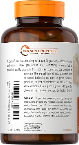 Miniatura 3 de Carlyle Cápsulas de suplemento de melena de leones 4200 mg  150 unidades  Vegetariano, sin OMG, sin gluten  Wiseshrooms
