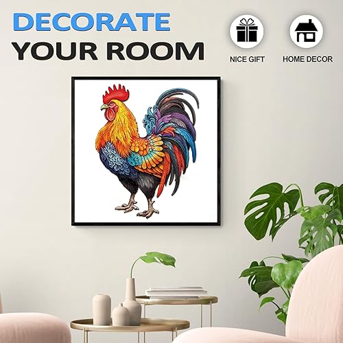 Miniatura 7 de Rompecabezas de madera para adultos, rompecabezas de gallo con formas únicas de animales, rompecabezas de madera con caja de rompecabezas de madera,