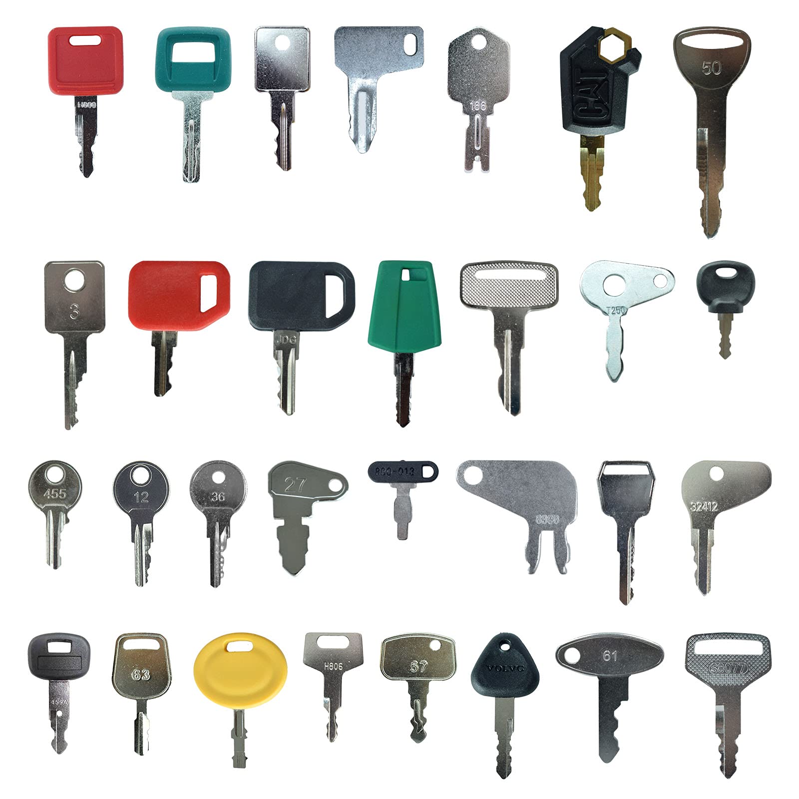 Heavy Equipment Key Set with 30 Keys, Compatible Ignition Random Keys