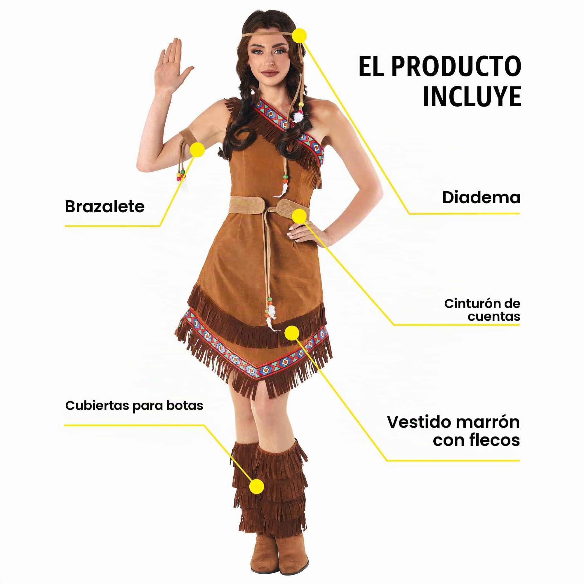 Fun Shack Disfraz India Mujer, Disfraz Nativa Halloween Mujer