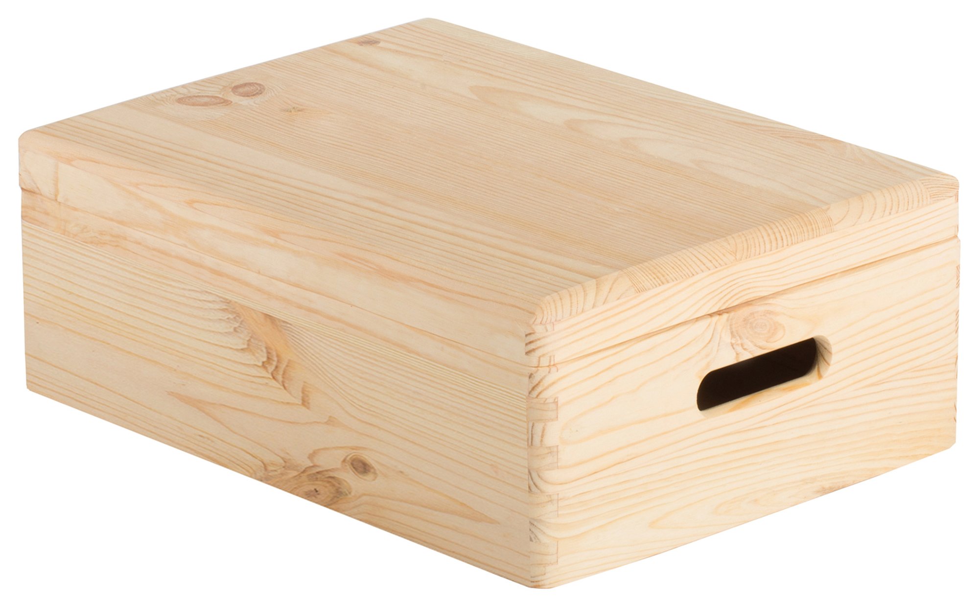 Caja de almacenaje de madera maciza de pino con tapa 14x40x30cm
