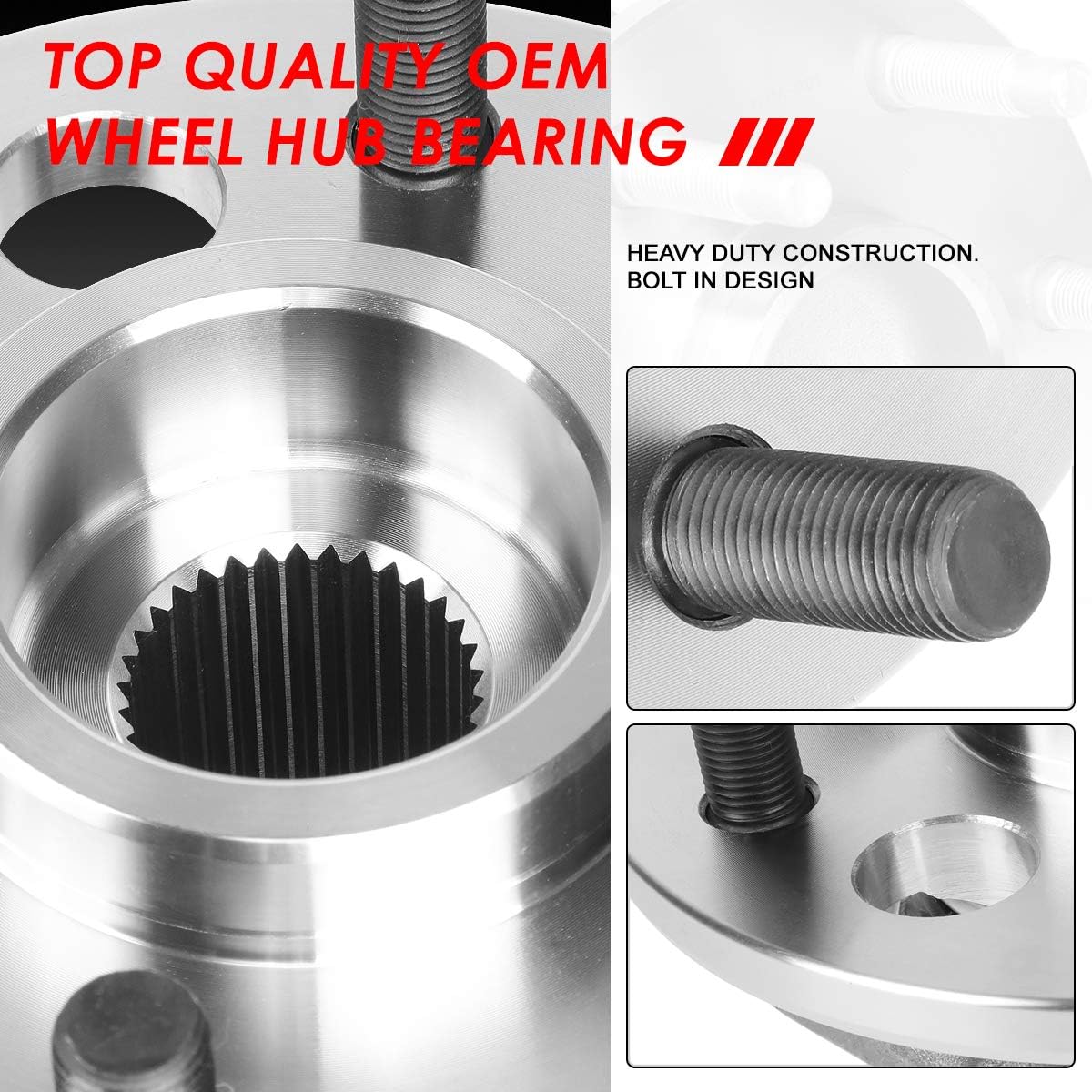 Auto Dynasty Front Wheel Bearing Hub Assembly Left+Right Side Compatible with Chevy GMC K1500/2500 Pickup Blazer Yukon 4WD 87-94