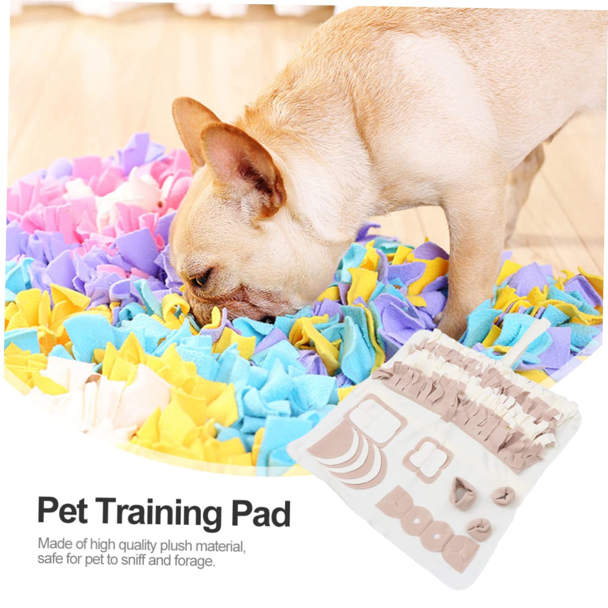FRCOLOR Tapis de Fouille pour Chien en Peluche, Beige, pour L’Apprentissage de L’Alimentation Lente, Activités Intérieures, Petits et Grands Chiens