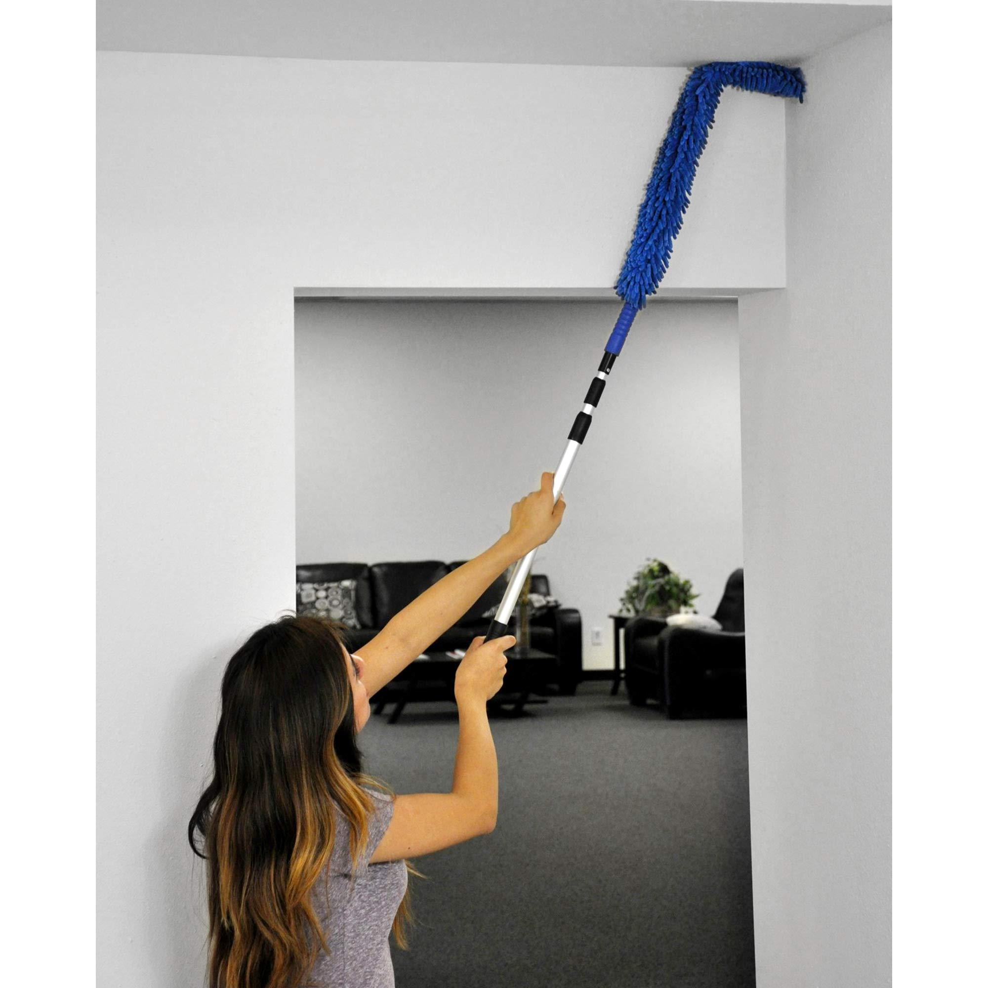 Cleanaide Handheld Flex de microfibra plumero con ajustable telescópico vara