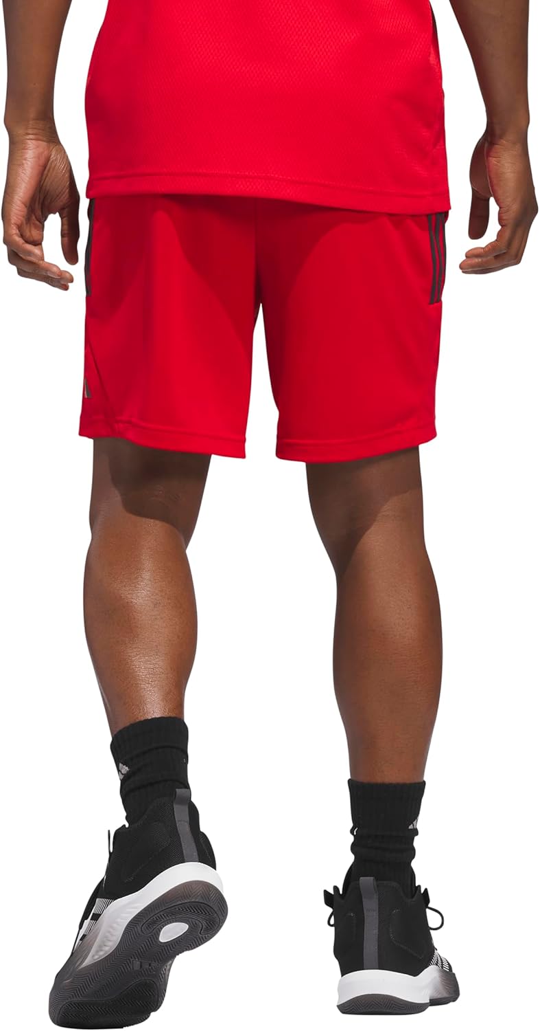 adidas Originals Men's Legends 3-Stripes Shorts, Better Scarlet/Aurora Black, Large 7 Inch Inseam - Image 5