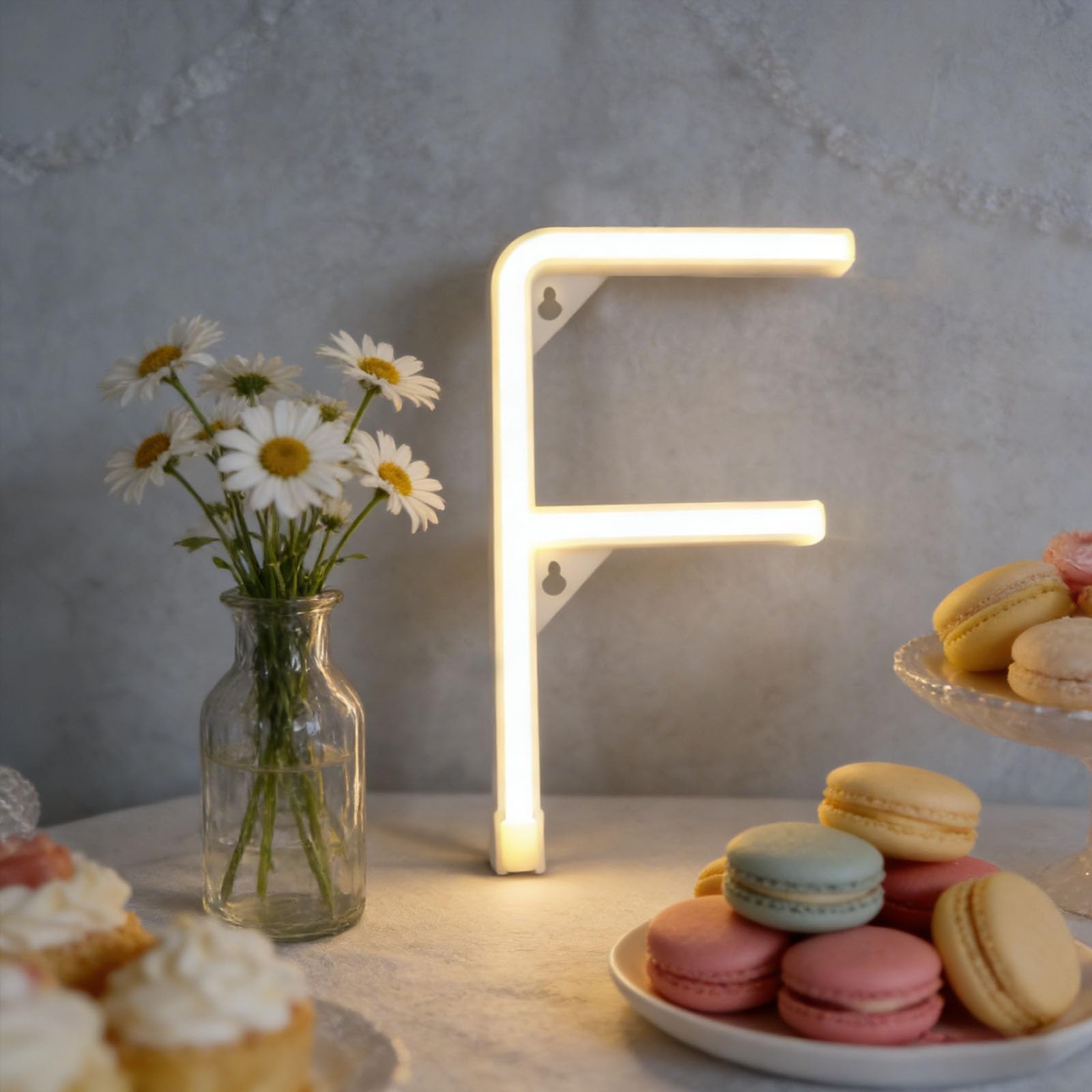 shulovehua Neon Warm White LED Marquee Letter Lights, Light Up Letters Glitter Alphabet Letter Sign USB/Battery Powered for Shop Display Wedding Backdrop Home Decor（ F） — image 1