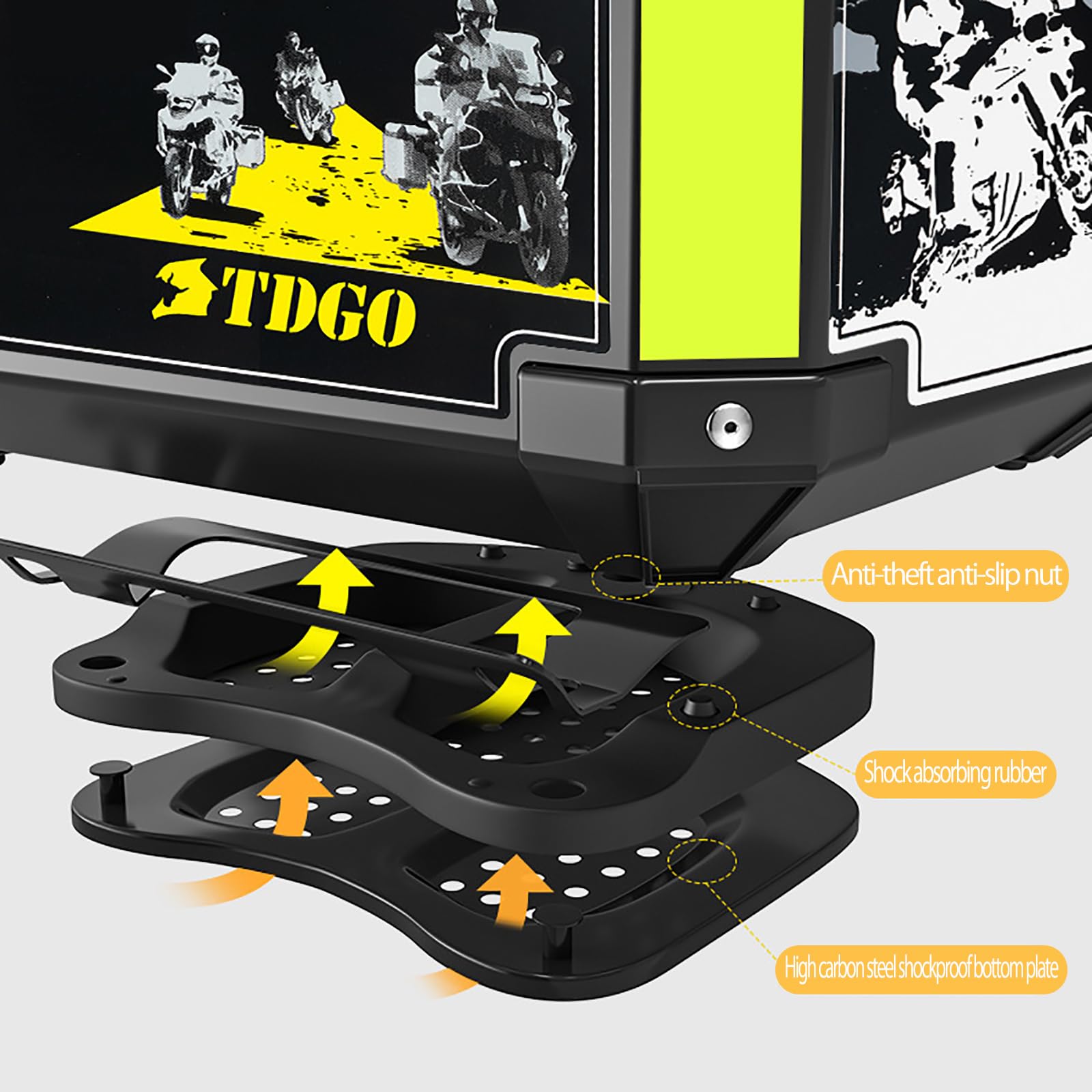 Baúl de Moto con Cierre de Seguridad, Resistente al Agua, Cierre rápido, Accesorios universales para Moto, Adecuado para Guardar Cascos y Equipaje Grande 45L Black