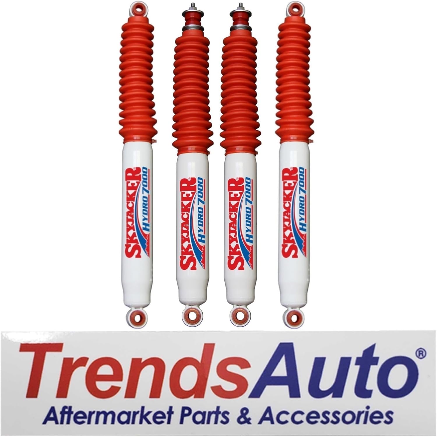 Set of Hydro 7000 Series Front & Rear Hydraulic Action Shocks fits 1980 1996 F150 2WD & Bronco 2WD 4WD with 3-4” Front & 0-3.5” Rear Lift | Durable Construction | Velocity-Sensitive Valving